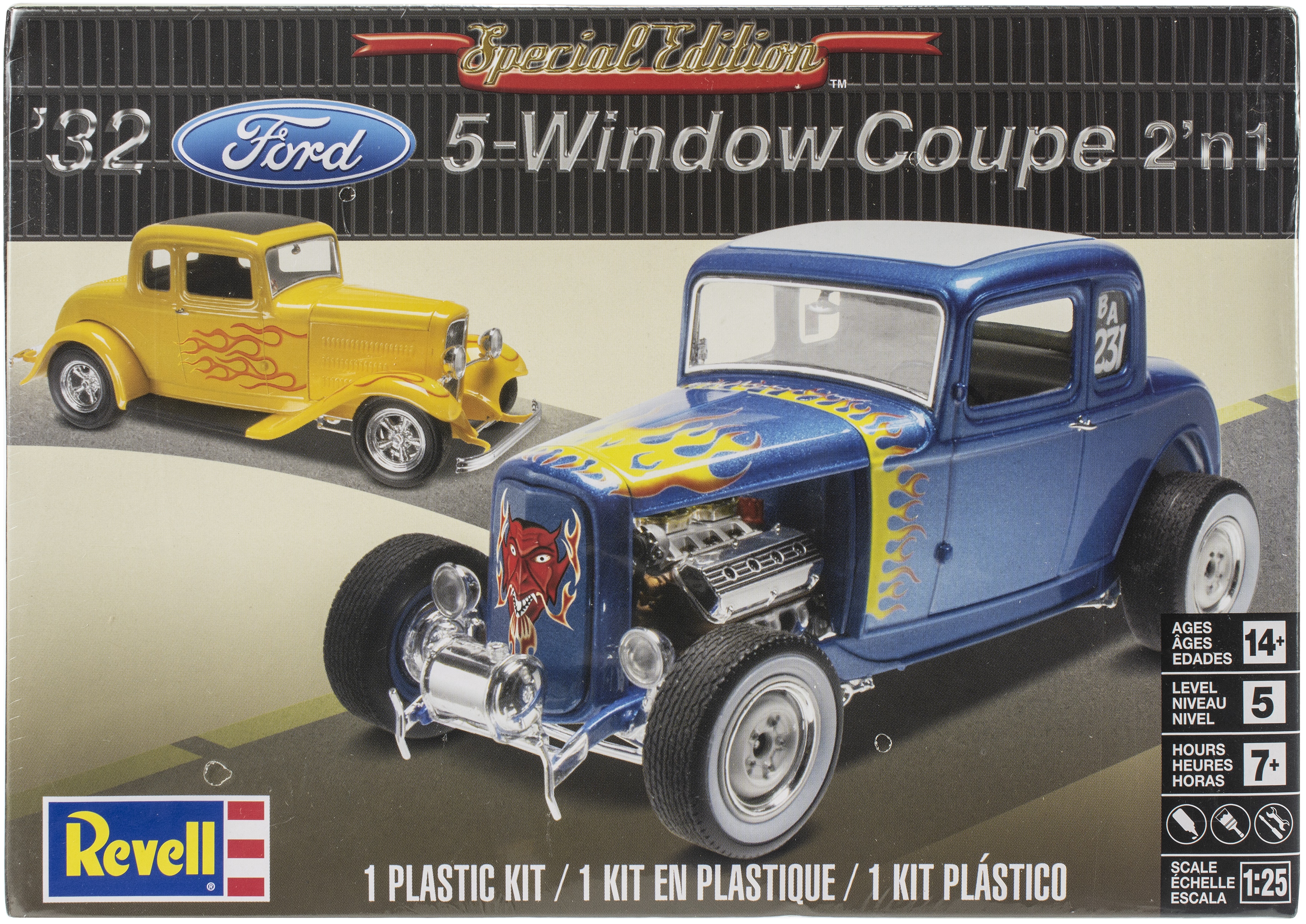 Plastic Model Kit-/'32 Ford 5 Window Coupe 2 In 1 1:25.