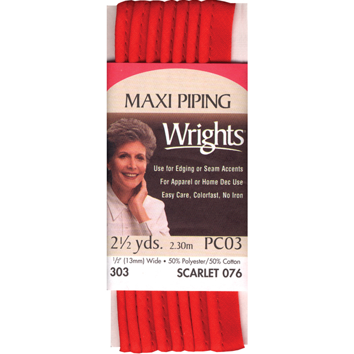 Wrights Bias Tape Maxi Piping .5"X2.5ydScarlet, 117303076 eBay