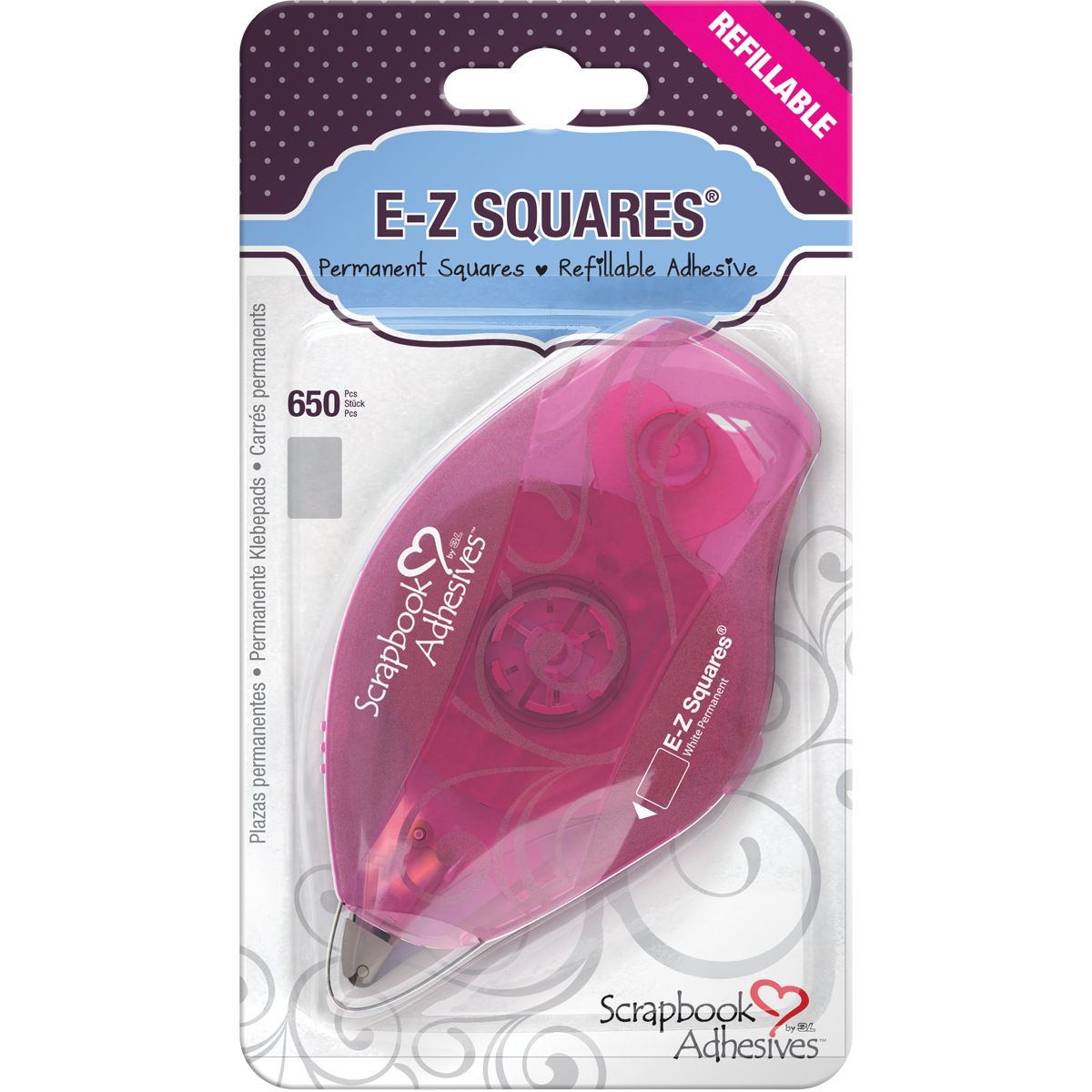 3L Scrapbook Adhesives E-Z Squares Refillable Adhesive Dispenser 650/Pkg #1206 