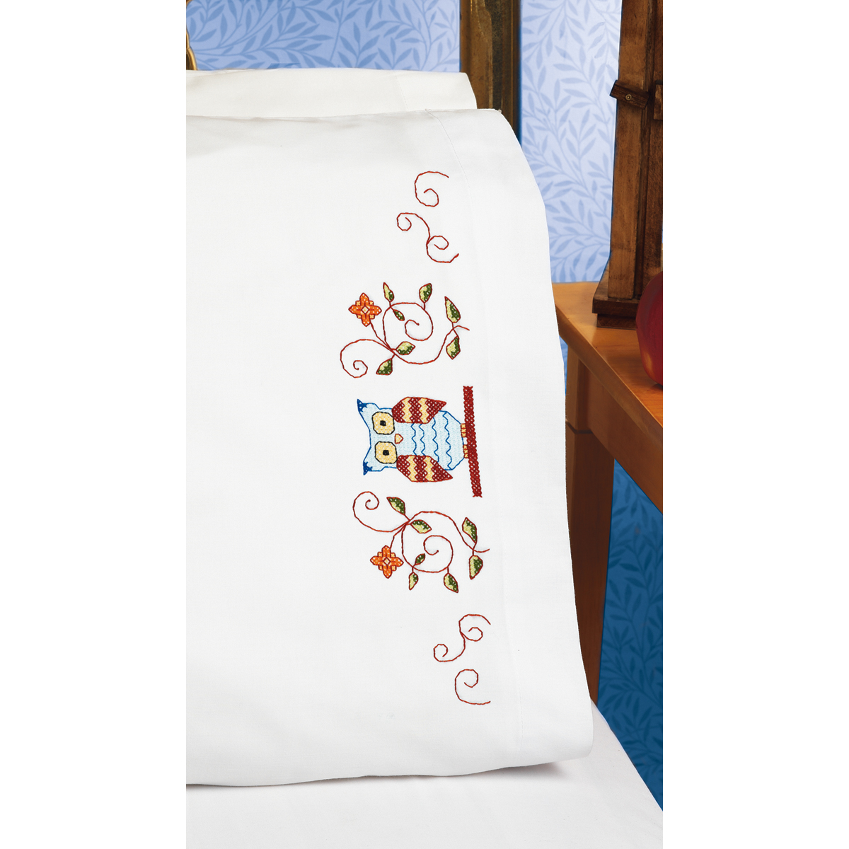 Design WorksJanlynn Stamped Cross Stitch Pillowcase Pair 20"X30"Owl eBay