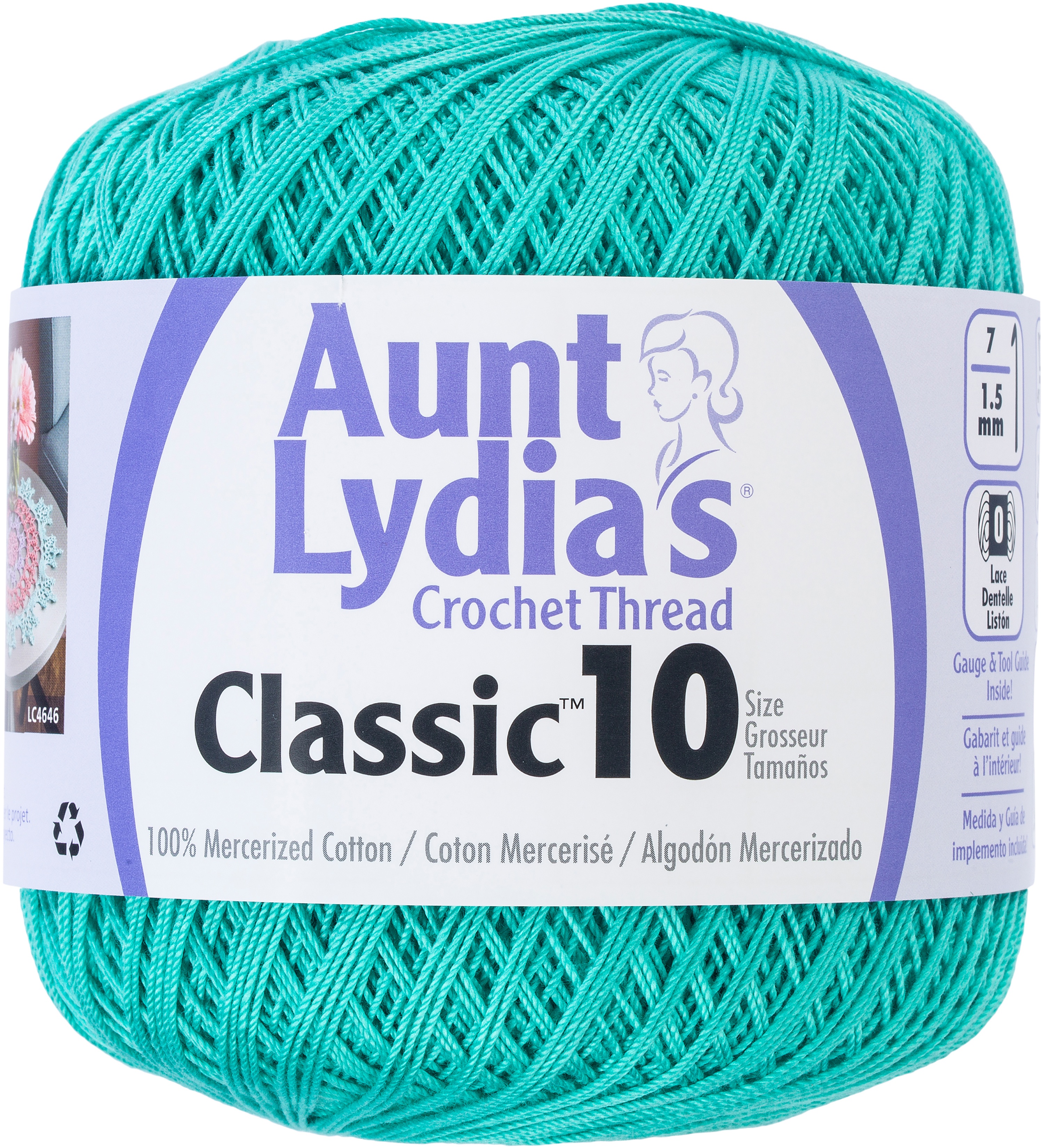 Aunt Lydia's Classic Crochet Thread Size 10-Jade 73650025266 | EBay