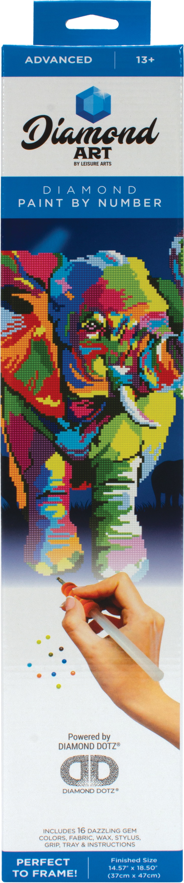 Leisure Arts Diamond Art Advanced Kit 14.57"X18.5"-Elephant 28906504576