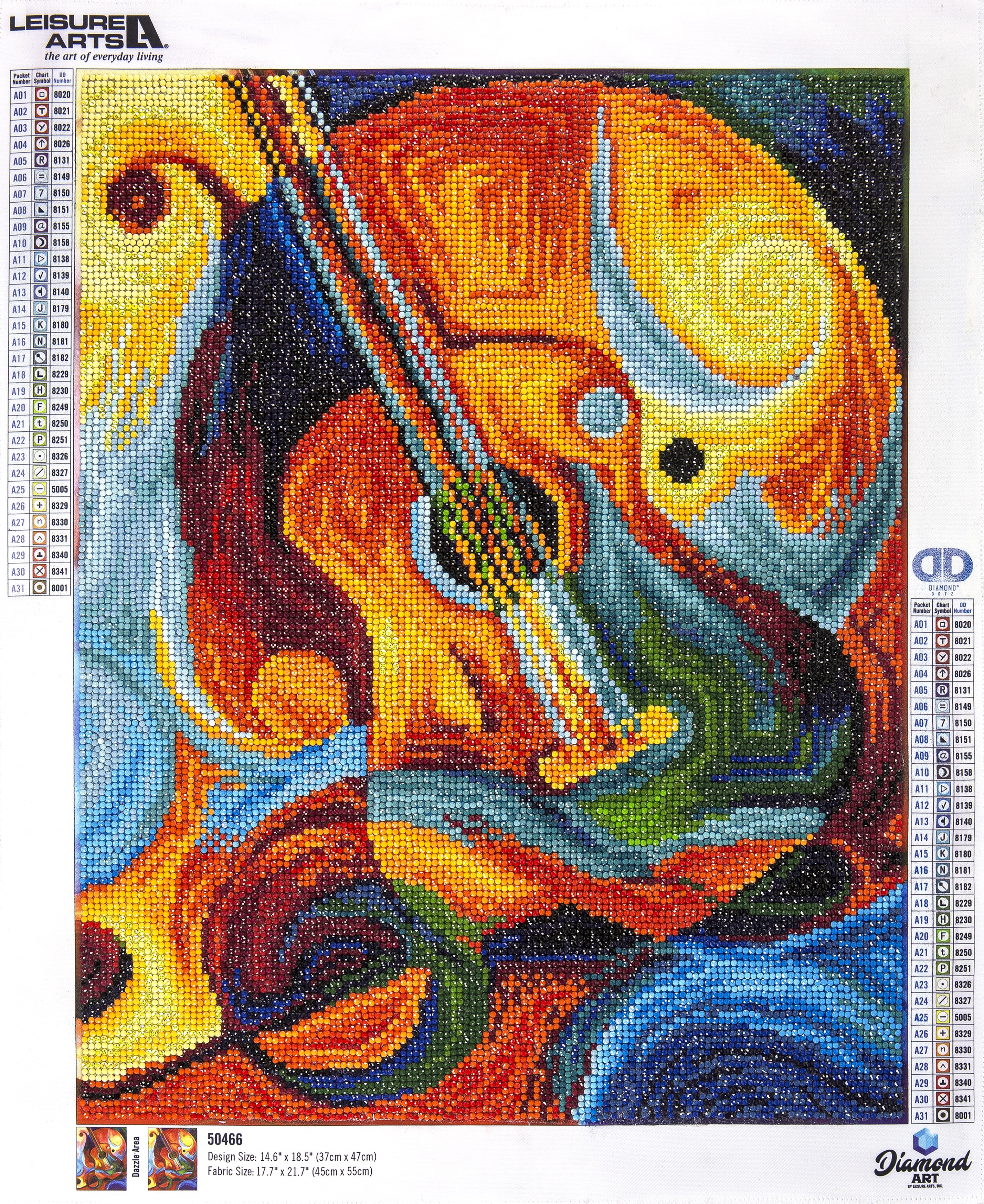 Leisure Arts Diamond Art Advanced Kit 14.57"X18.5"-Guitar 28906504668