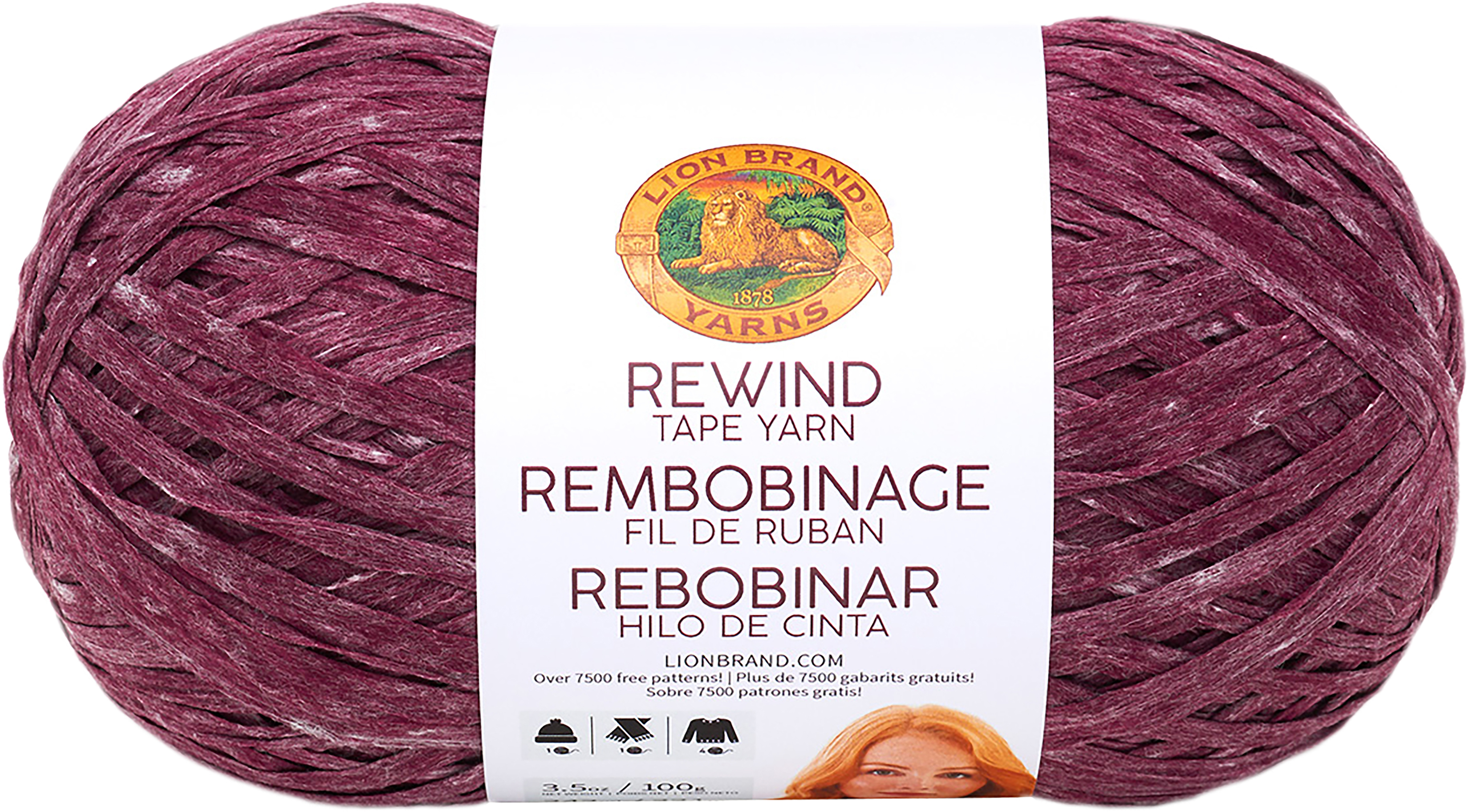 lion brand rewind yarn greige