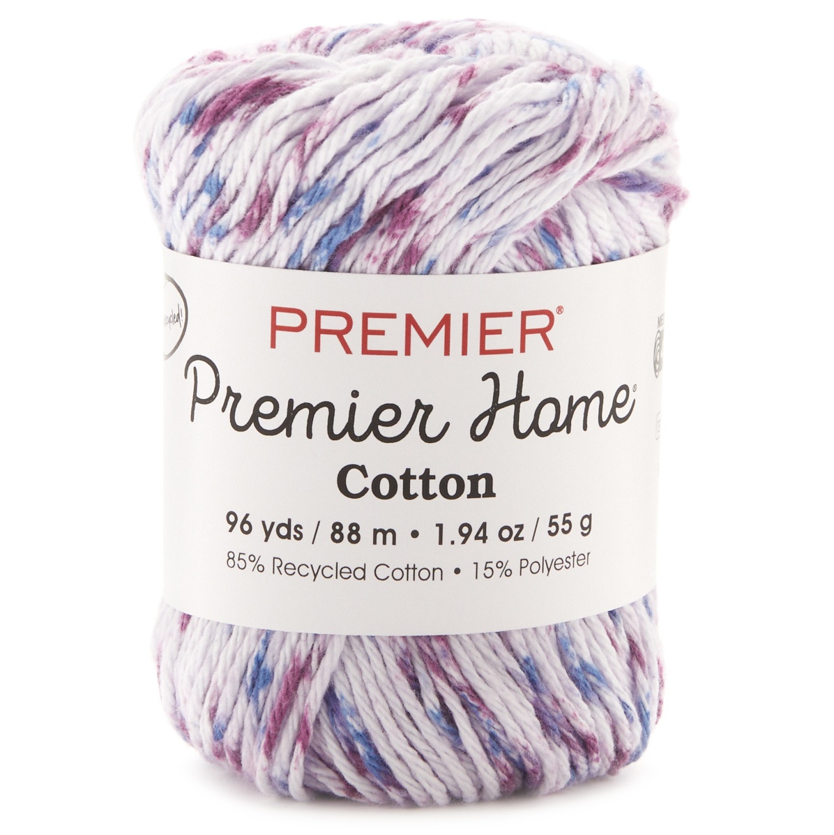Premier Yarns Home Cotton Yarn MultiBlueberry Speckle, 4443