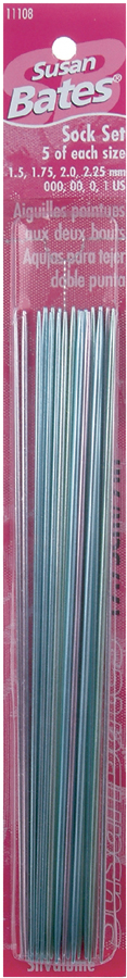 Silvalume Double Point Knitting Needles 7" 20/Pkg Sock Set-Sizes 000 To 1 - Picture 1 of 1