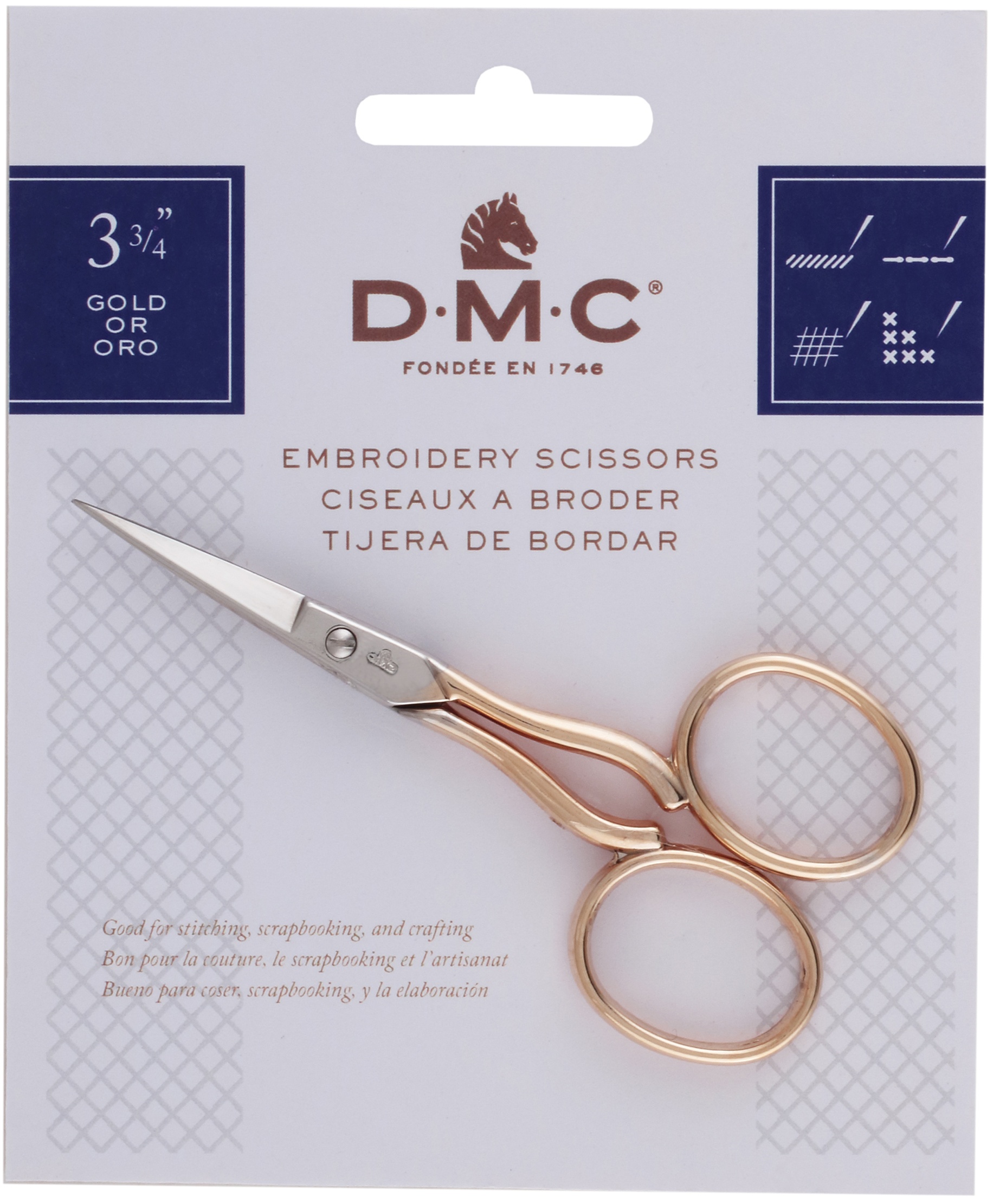DMC 6123/3 Embroidery Scissor, 3-3/4-Inch, Gold/Silver