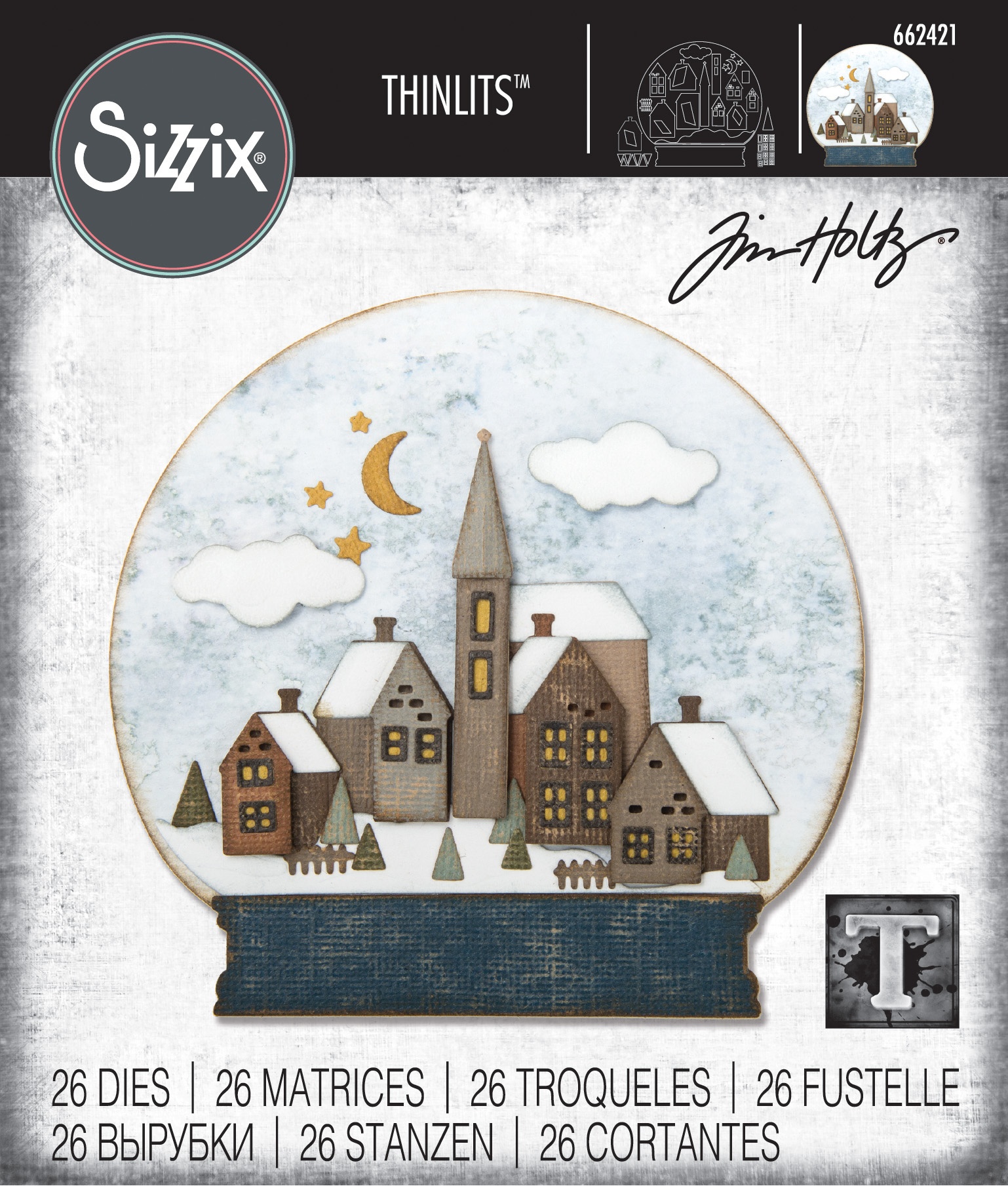 Sizzix Thinlits Dies By Tim Holtz 26//Pkg-Snowglobe #2 662421