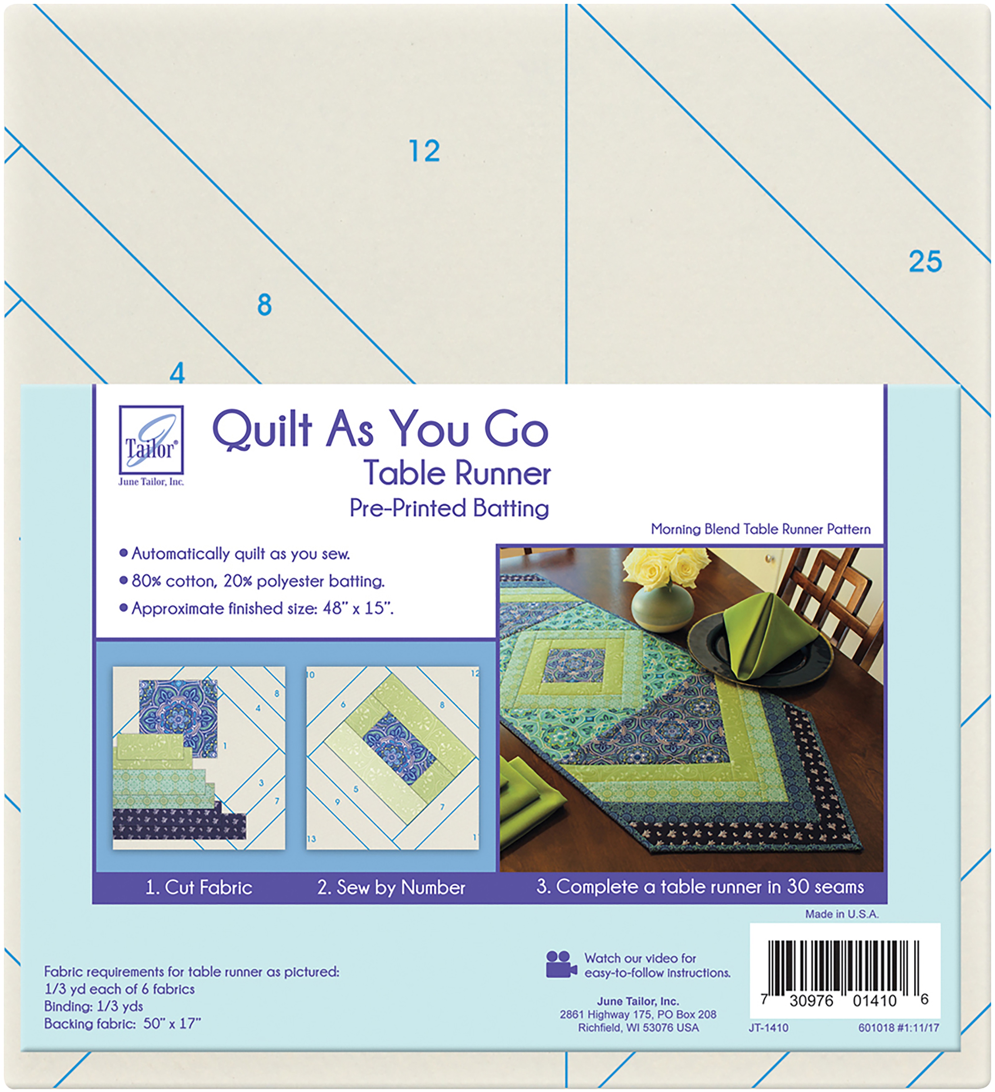 June Tailor Quilt As You Go Table RunnerMorning Blend, JT1410