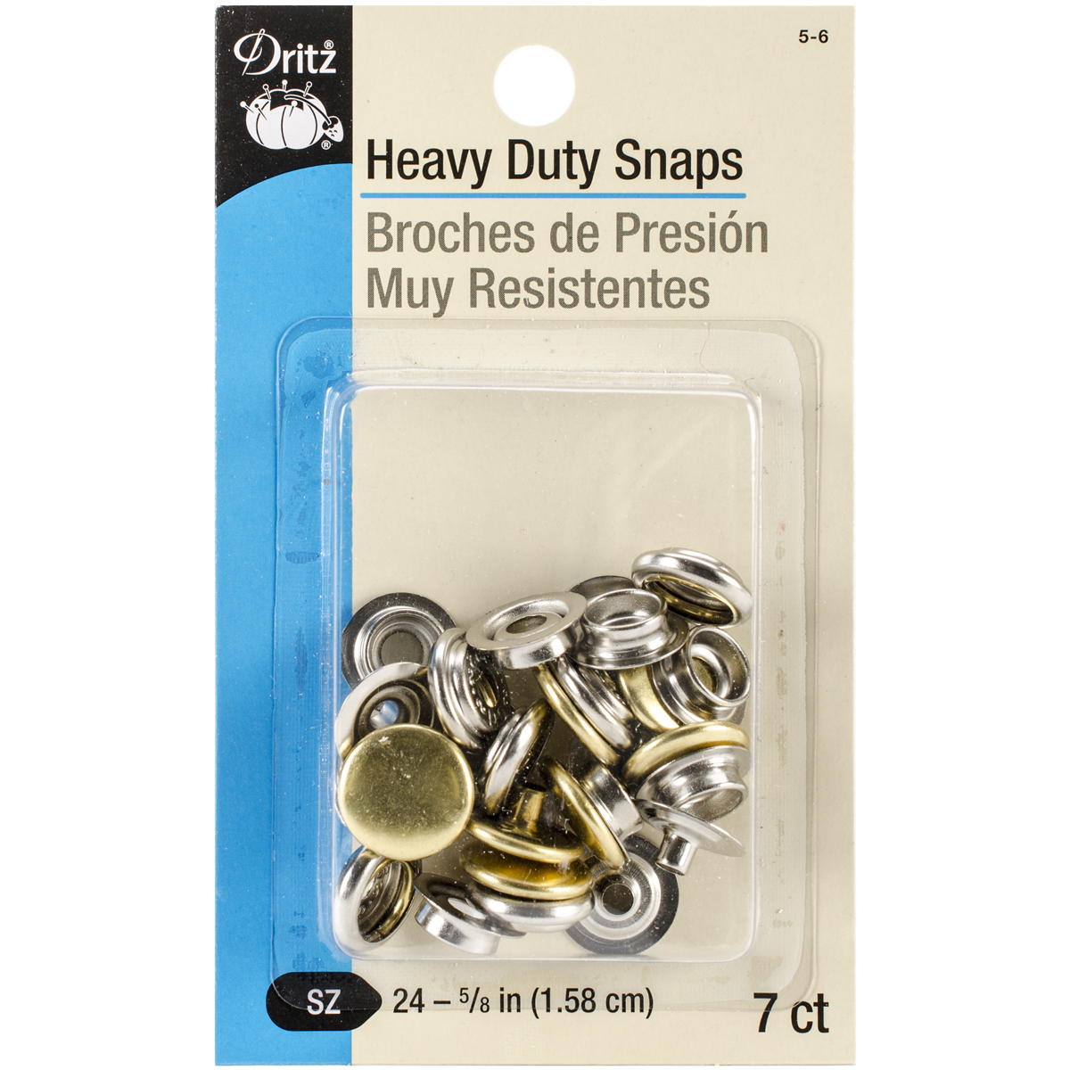 Dritz Heavy-Duty Snaps 5/8" 7/Pkg-Gilt, 5-6 72879100082 | eBay