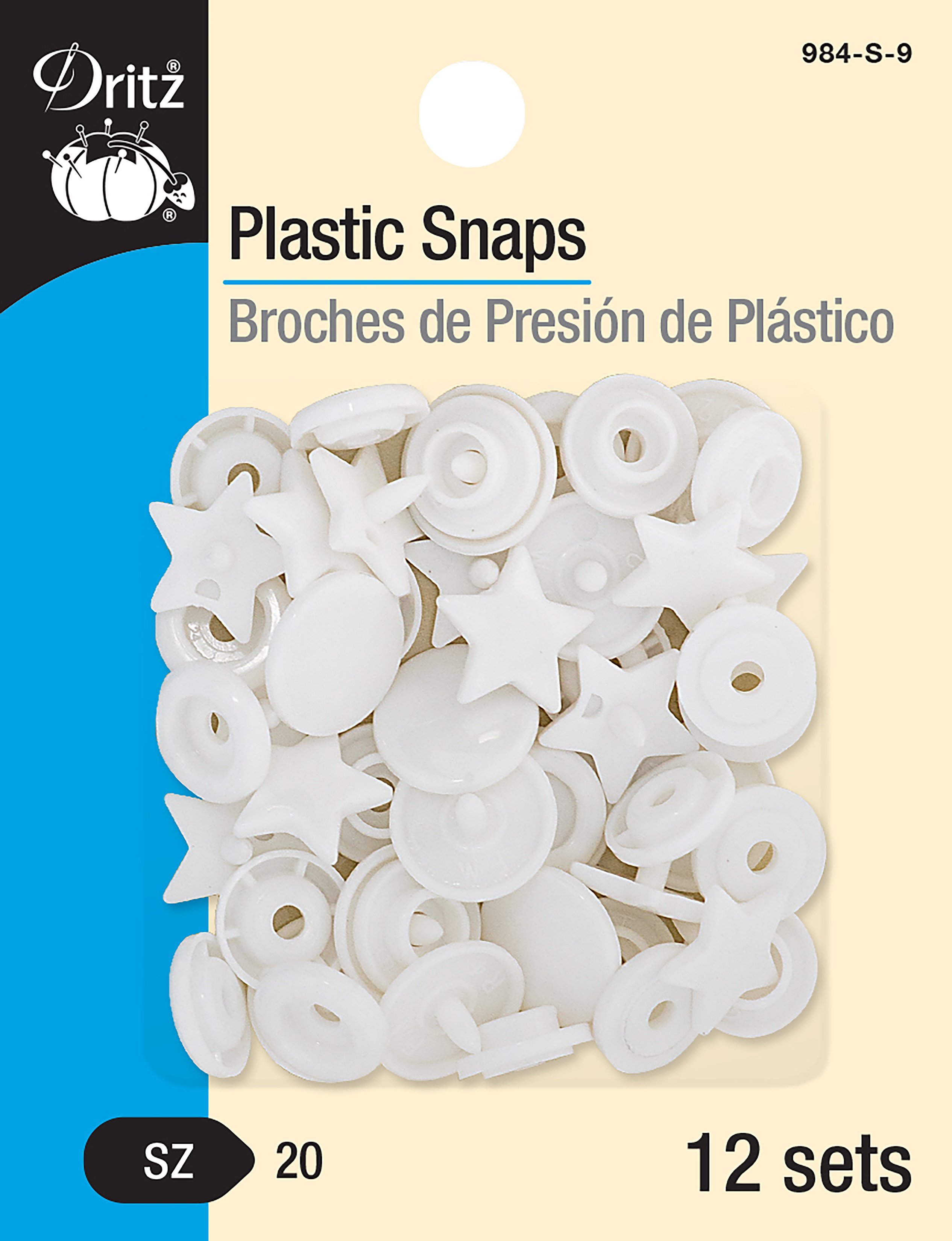 Dritz Plastic Snaps Size 20 12/PkgStar, White Shiny Finish eBay