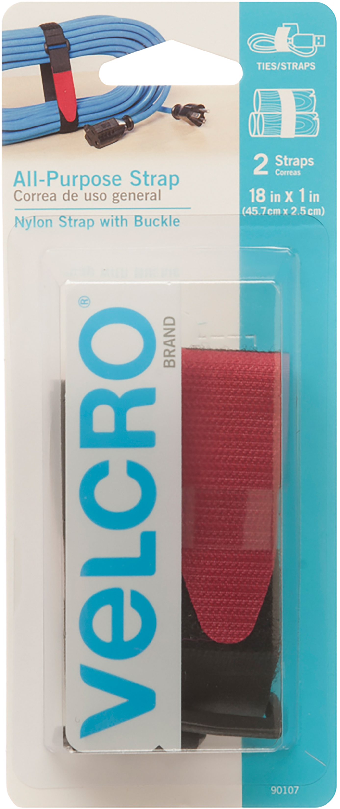 VELCRO(R) Brand All Purpose Straps 1"X18" 2/PkgBlack 796825011856 eBay