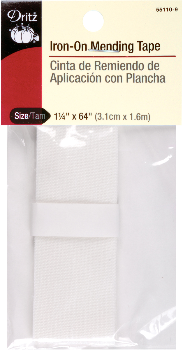 55110 Dritz Iron-On Mending Tape 1-1//4/"X64/" 1//Pkg-White
