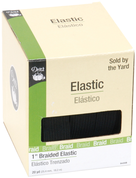 9435-B Dritz Braided Elastic 1/"X20yd-Black