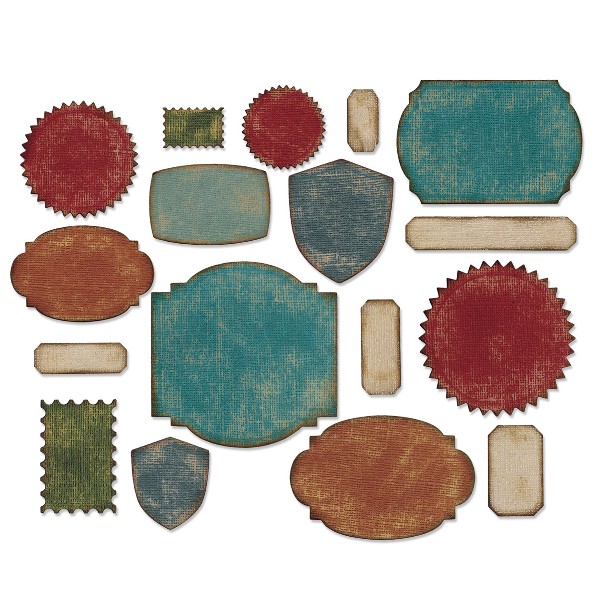 Sizzix, Multi Thinlits Die Set , Labels by Tim Holtz, 17 Pack, Color