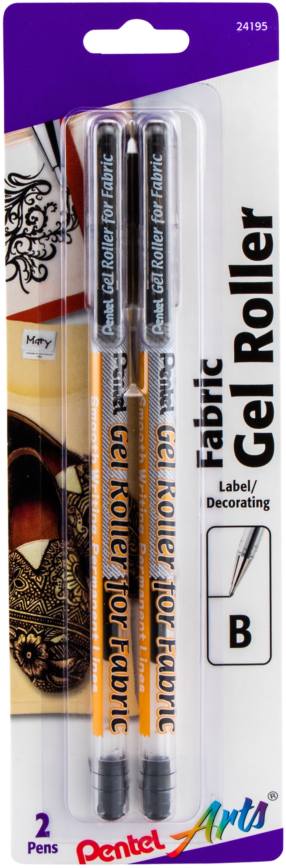 GEL ROLLER FABRIC Pens 1mm 2 Pkg Black 8 75 PicClick
