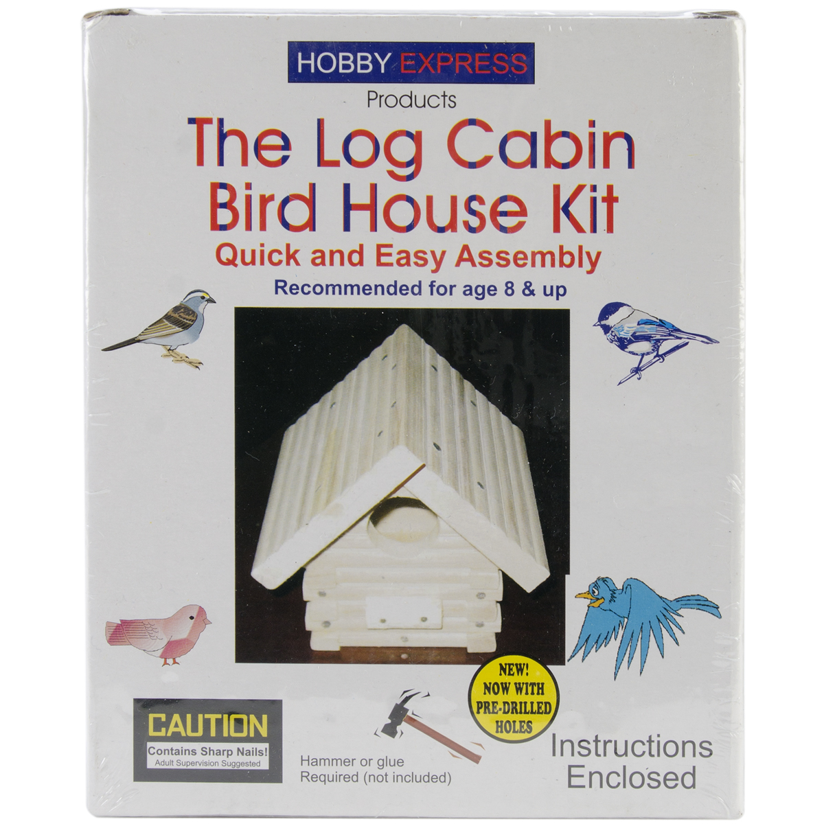 Unfinished Wood Kit Log Cabin Bird House 60010 726440600104 Ebay