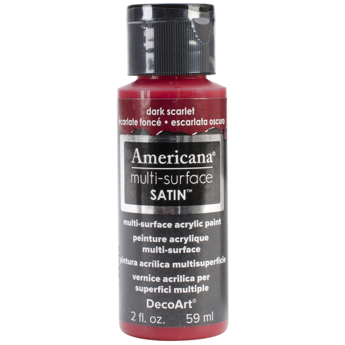 Americana MultiSurface Satin Acrylic Paint 2ozDark Scarlet, DA53008