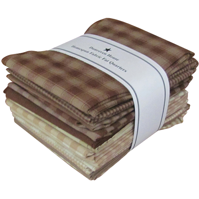Dunroven Homespun 18/"X21/" Fat Quarters 12pcs-Brown /& Natural