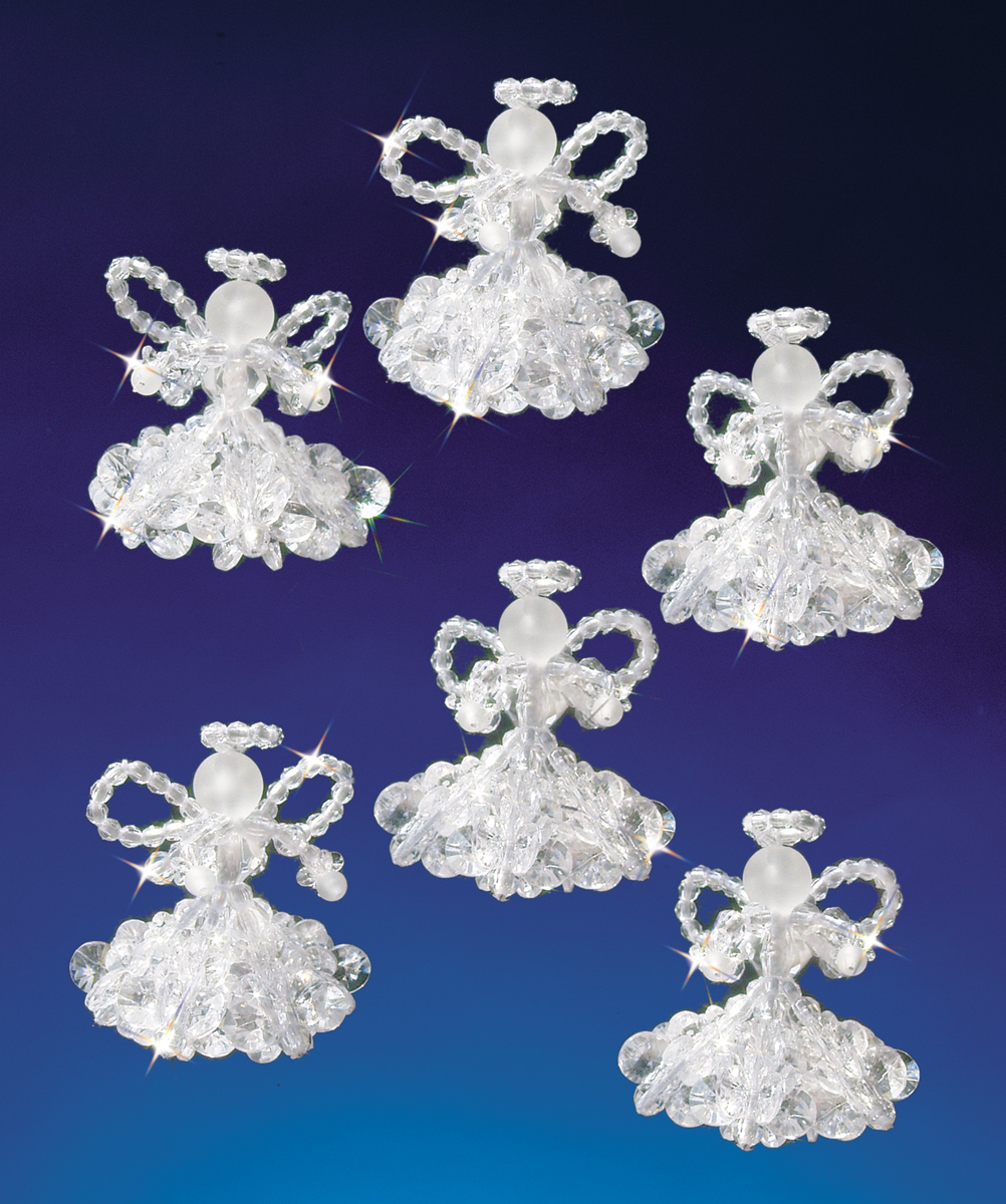 Holiday Beaded Ornament KitCrystal Angels 2" Makes 6  eBay