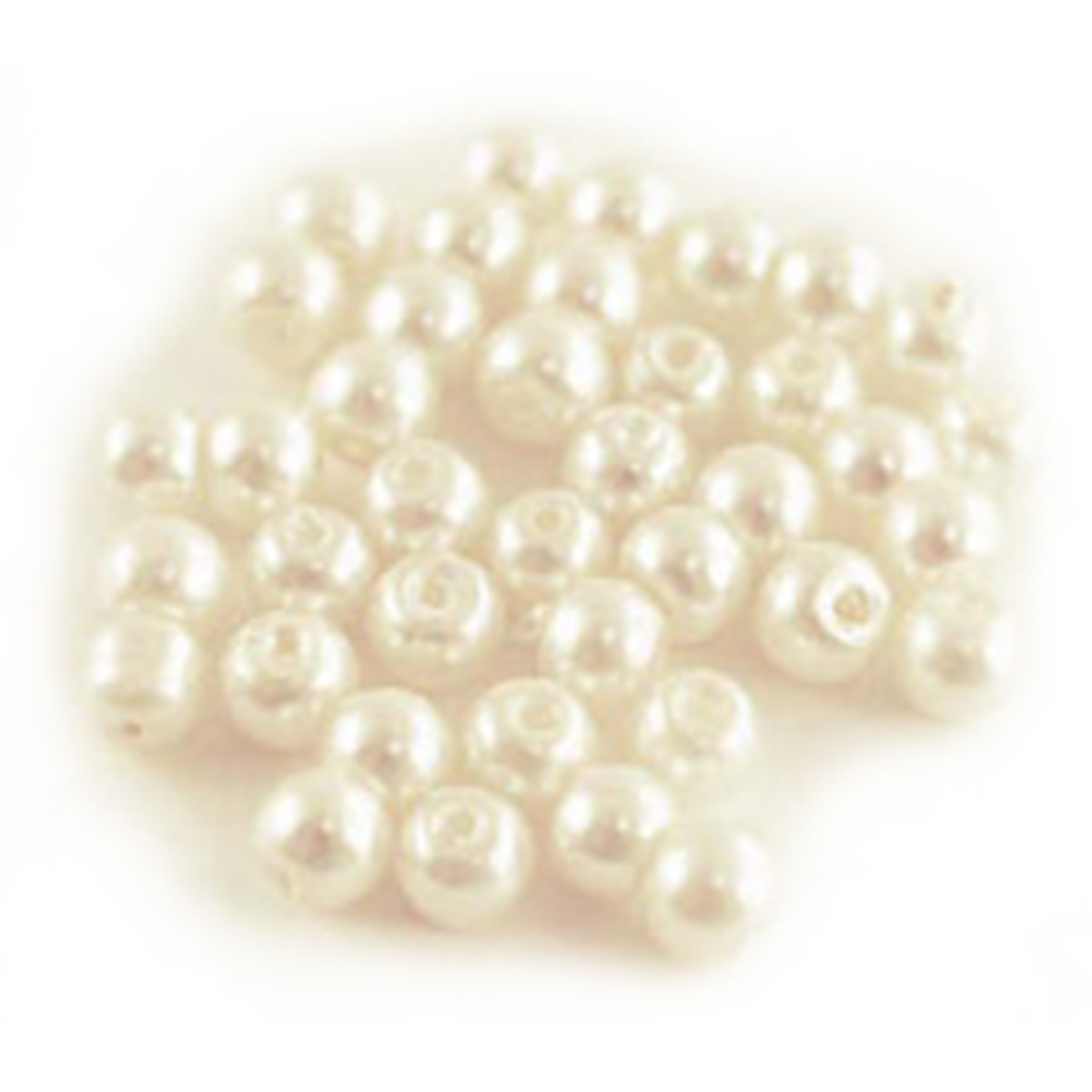 Glass Fired Pearl Beads 135/Pkg White 775749166712