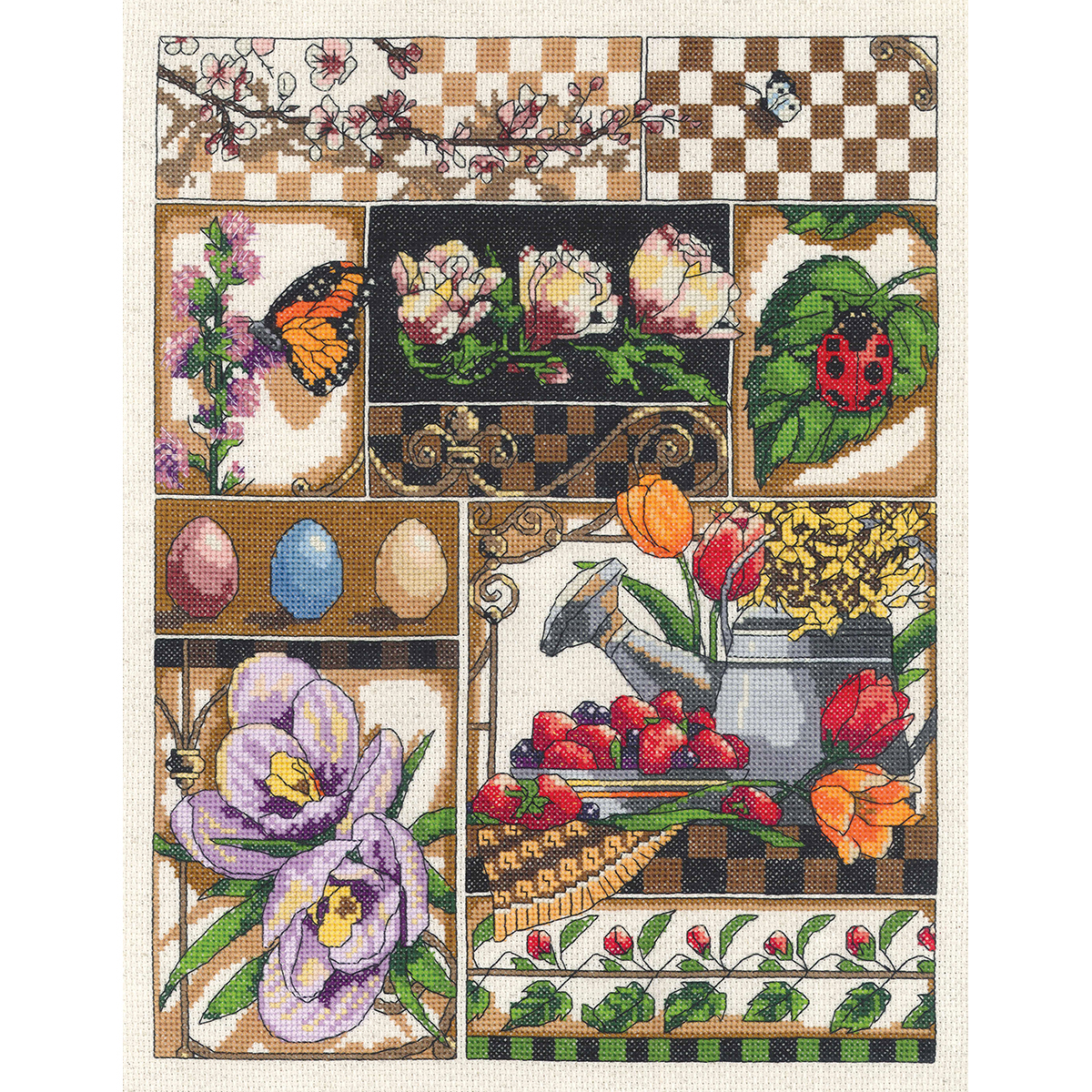 Janlynn Counted Cross Stitch Kit 11"X14"Spring Montage (14 Count), 17
