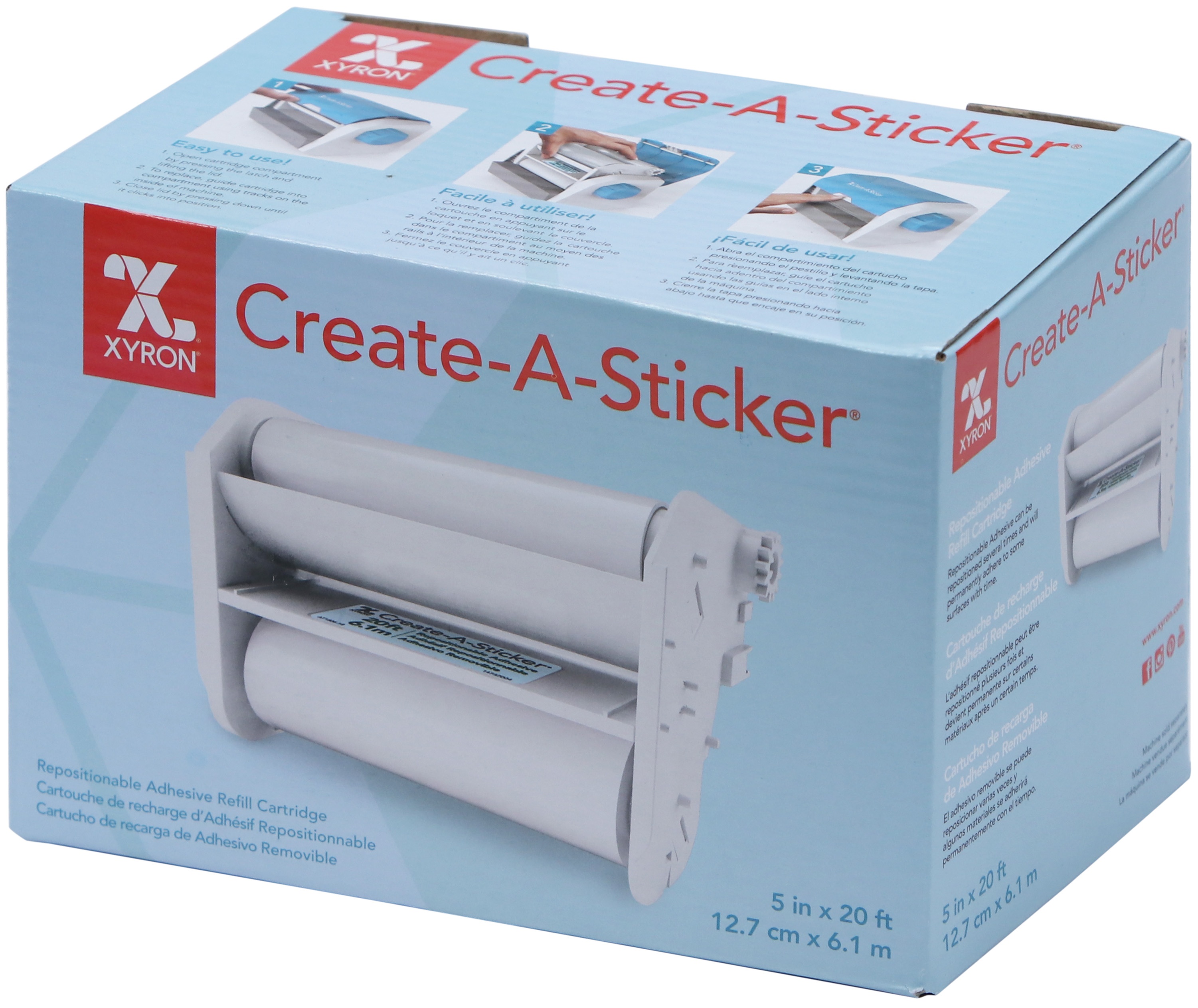 Xyron 500 Refill Cartridge5"X18' Repositionable, Set Of 2 eBay