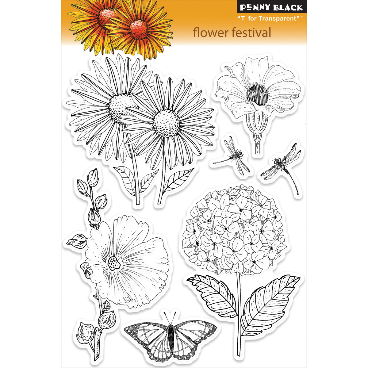 5 by 5-Inch Dropping You A Line Penny Black PB40129 Cling Rubber Stamp Sheet