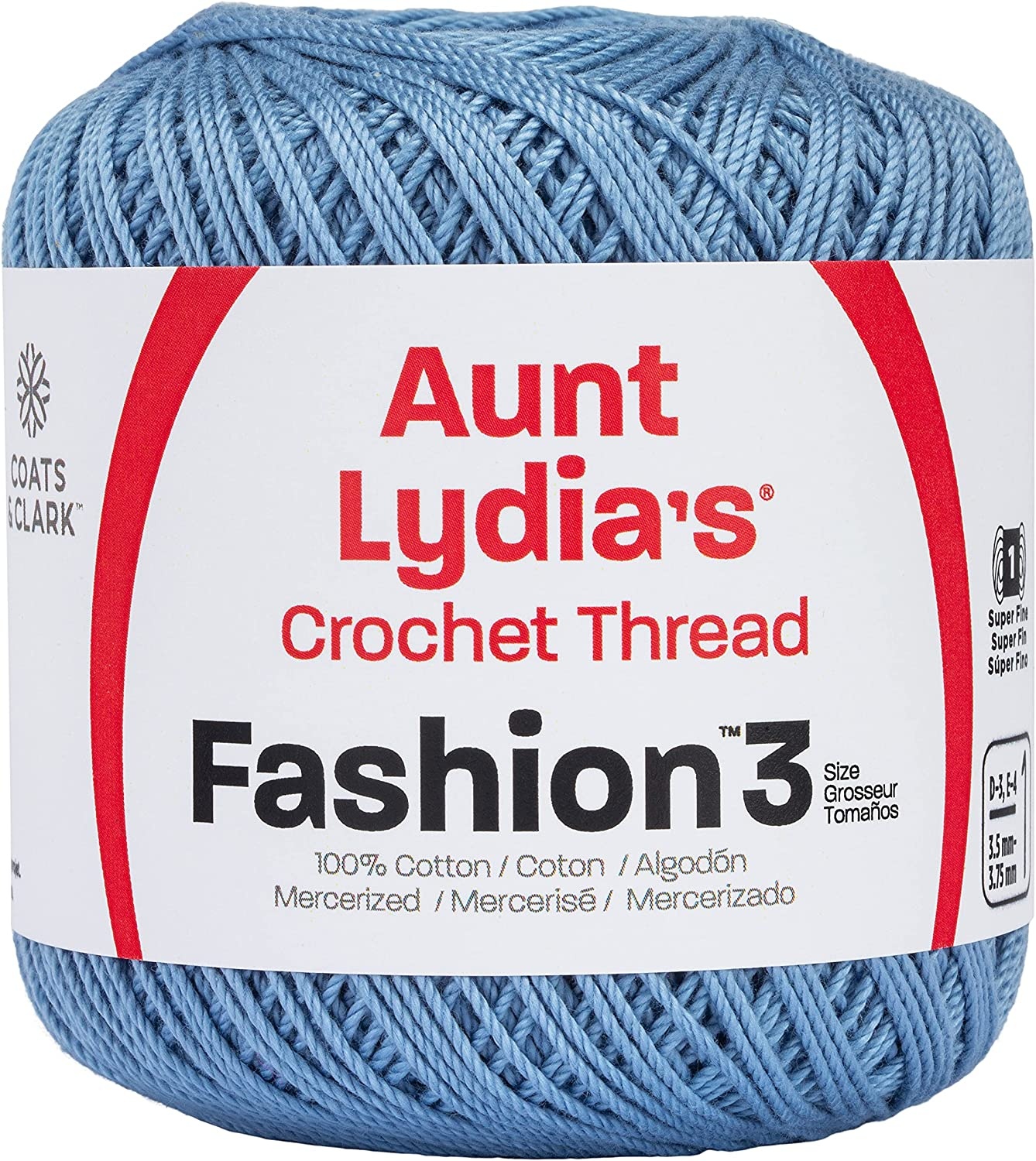 Aunt Lydia's Fashion Crochet Thread Size 3 Warm Blue 073650792090 For