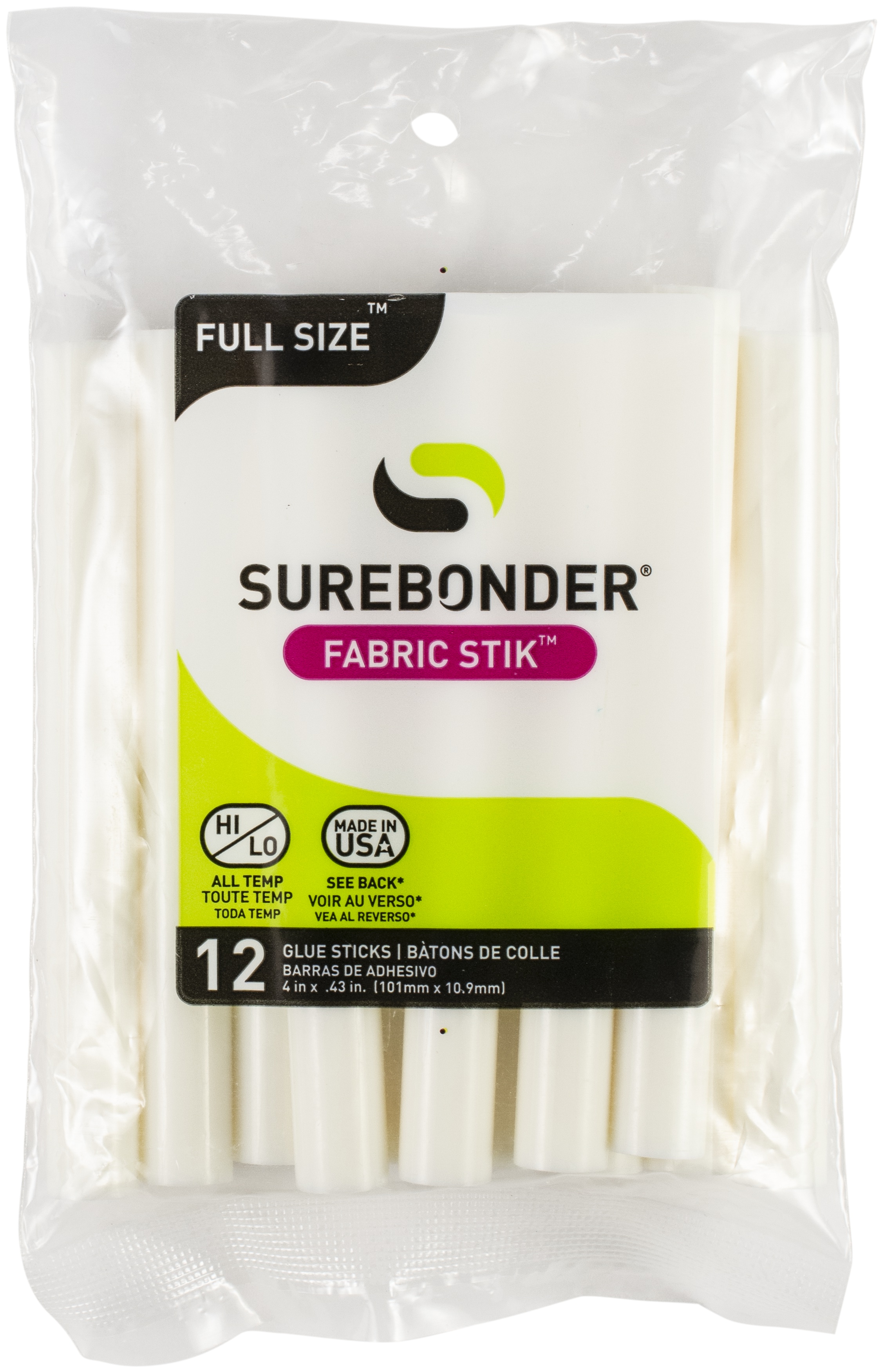 Surebonder All-Temp Fabric Stik Glue Stick -7/16"X4" 12/Pkg | eBay