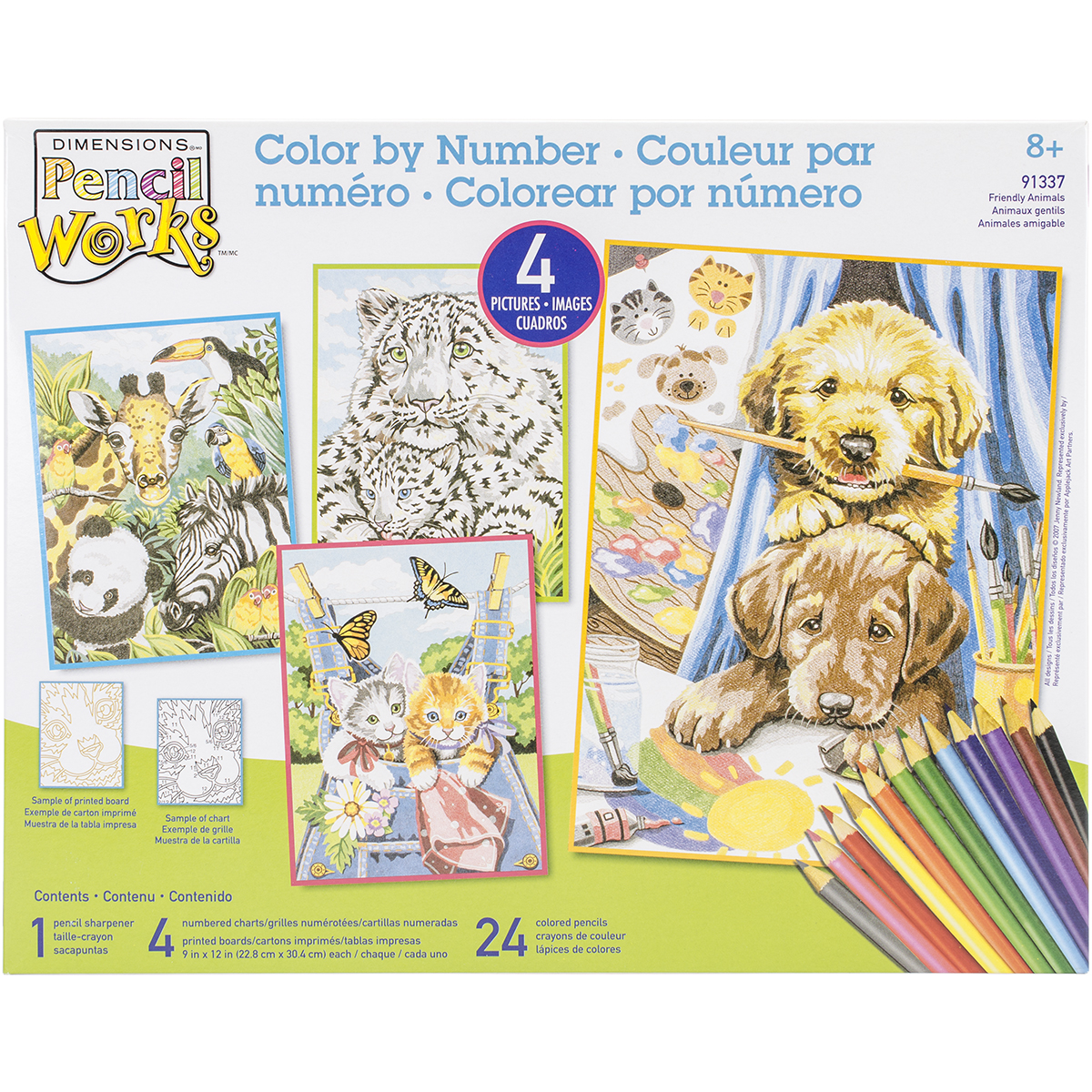 DimensionsPencil Works Color By Number Kit 9"X12" 4/PkgFriendly