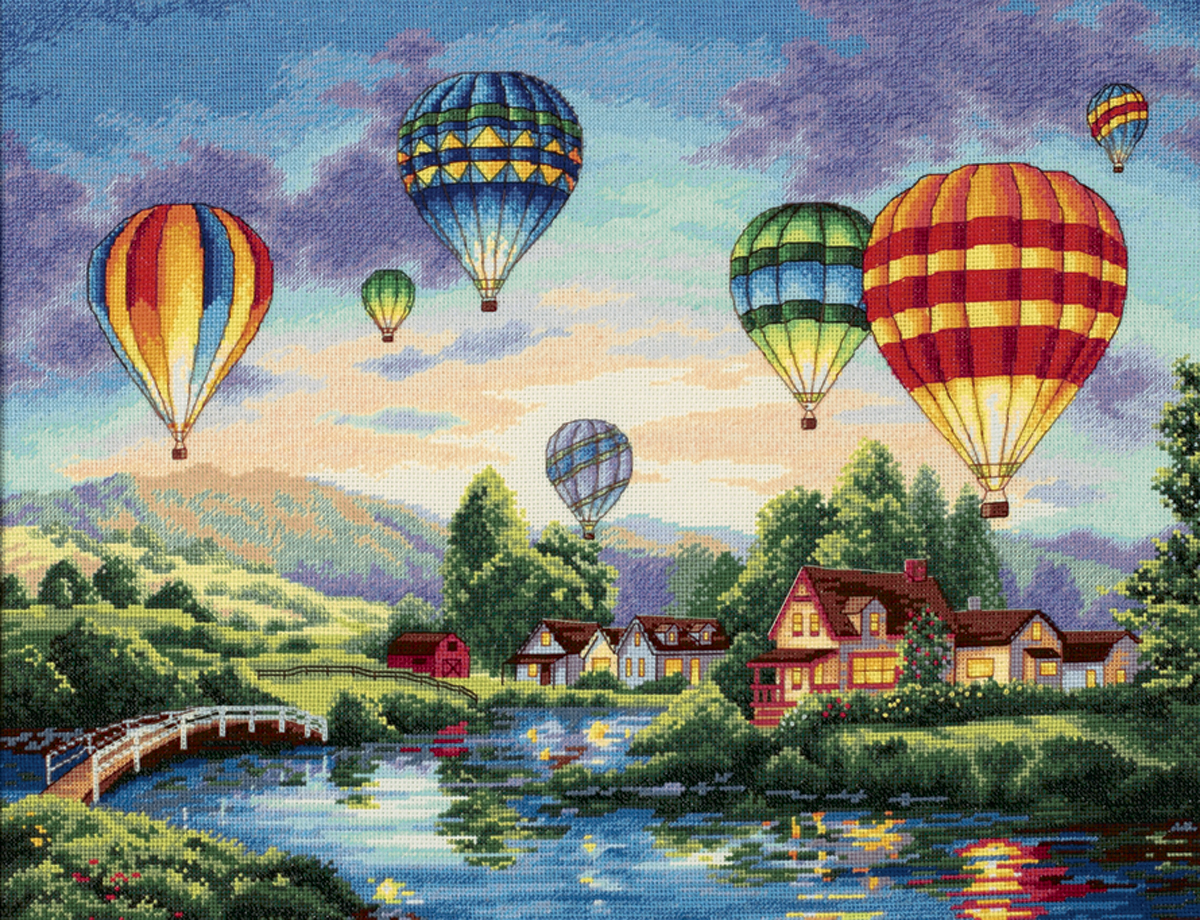 Gold Collection Balloon Glow Counted Cross Stitch Kit-16"X12" 18 Count - 第 1/1 張圖片