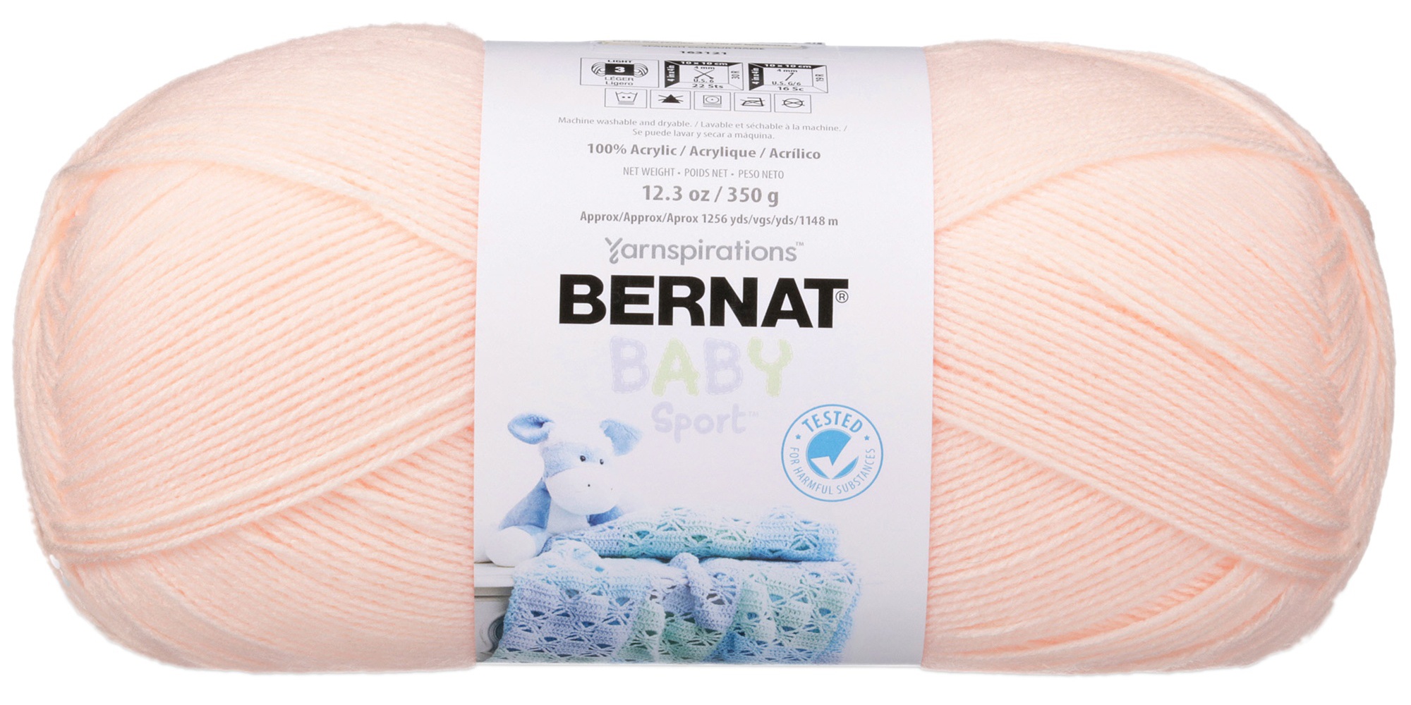Bernat Baby Sport Big Ball Yarn SolidsPeach Blossom, 16312121510