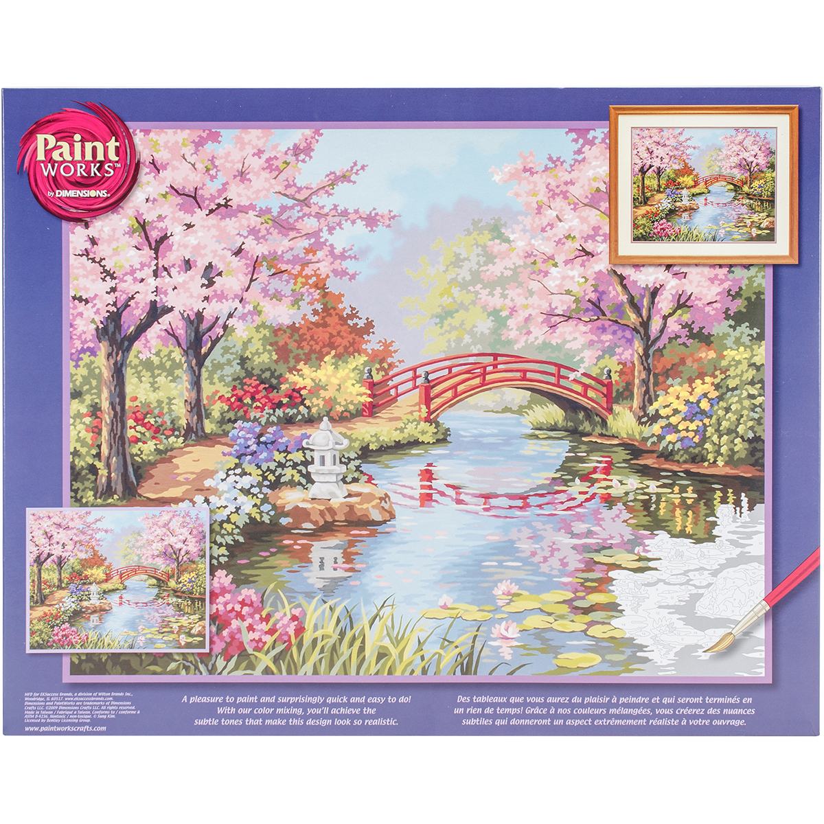 Paint Works Paint By Number Kit 20"X16"Japanese Garden, Set Of 2 eBay