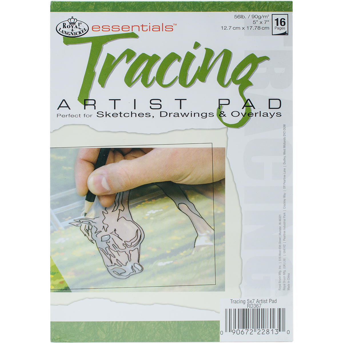 Essentials Tracing Artist Paper Pad 5/"X7/" 16 Sheets 090672228130