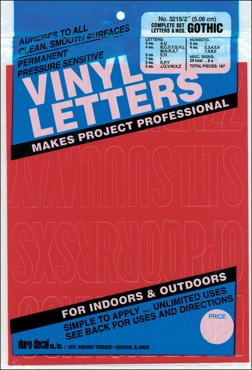 Permanent Adhesive Vinyl Letters & Numbers 2 inches, Red eBay
