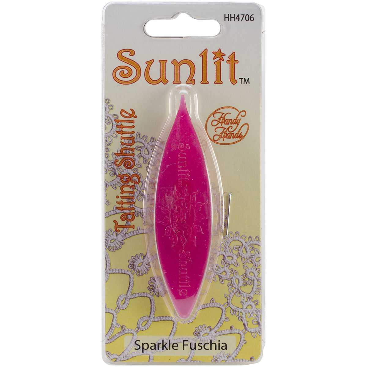 Handy Hands Sunlit Tatting Shuttle W//Pick-Sparkle Fuchsia SHH47-6