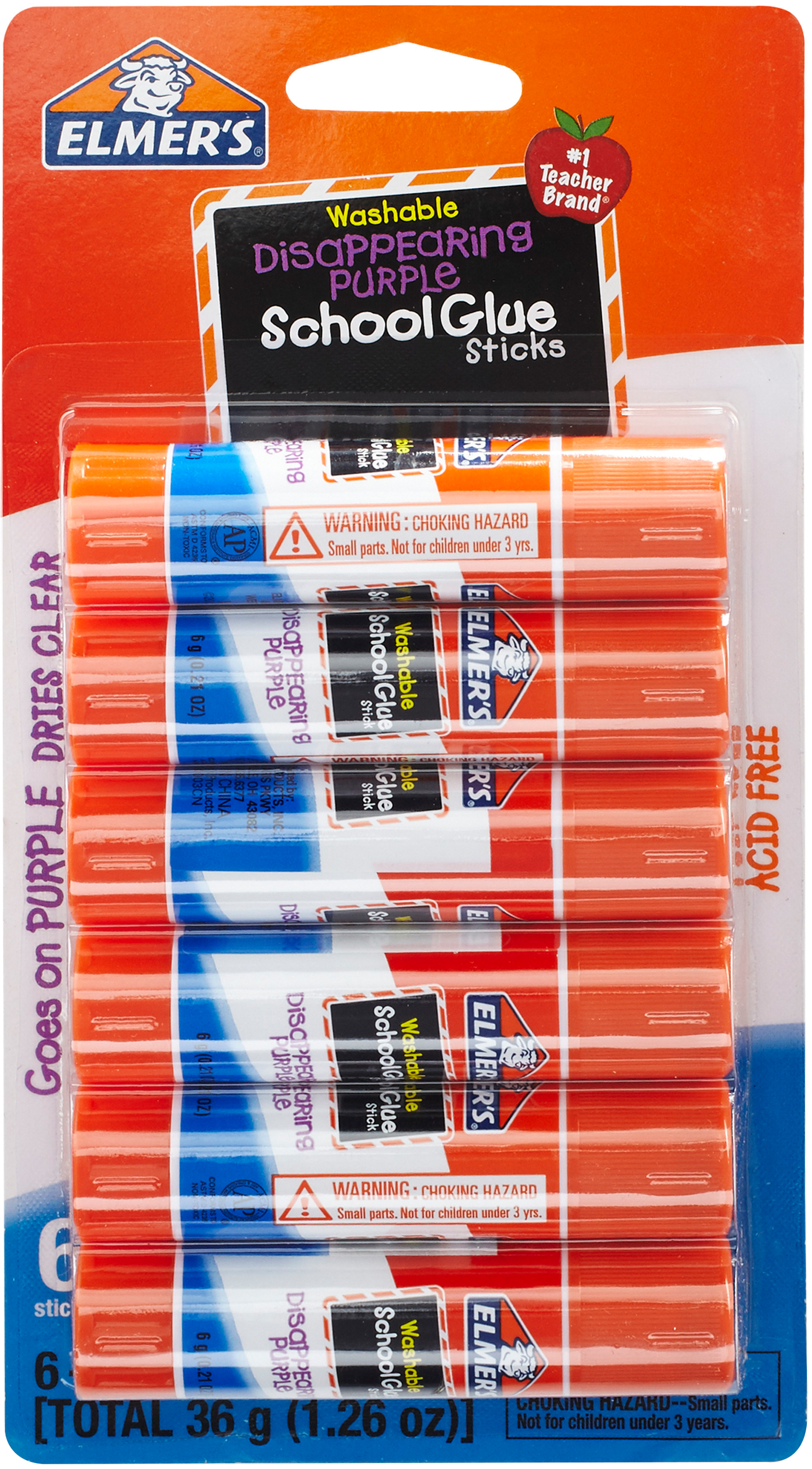 Elmer's Washable School Glue Sticks Purple 6/Pkg.21oz eBay