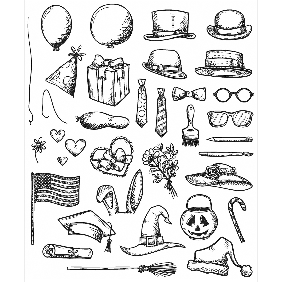 Stampers Anonymous Tim Holtz Cling Rubber Stamp Set 7 By 8 5 Crazy