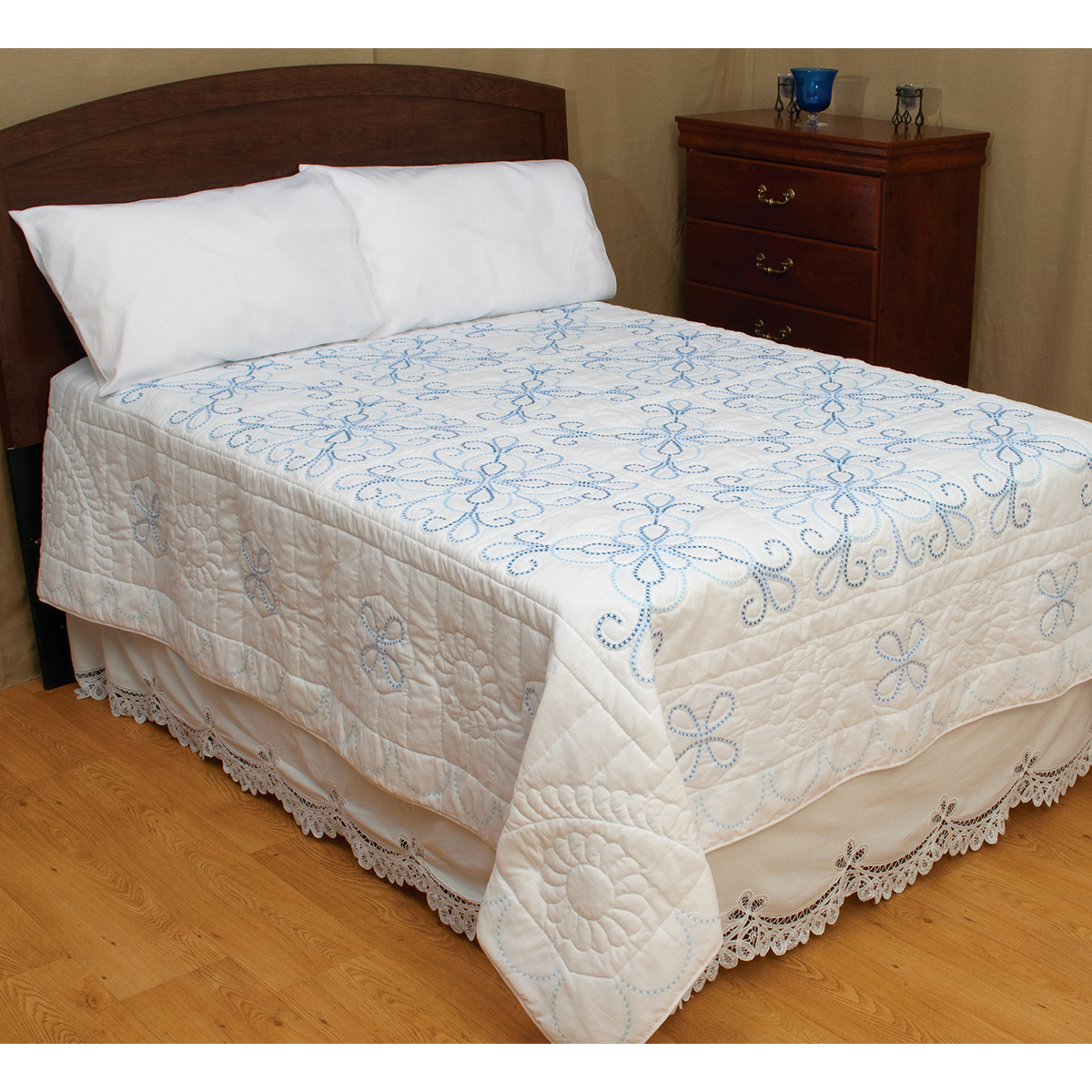 Jack dempsey stamped white quilt topxx design 770 103 13155721034  ebay