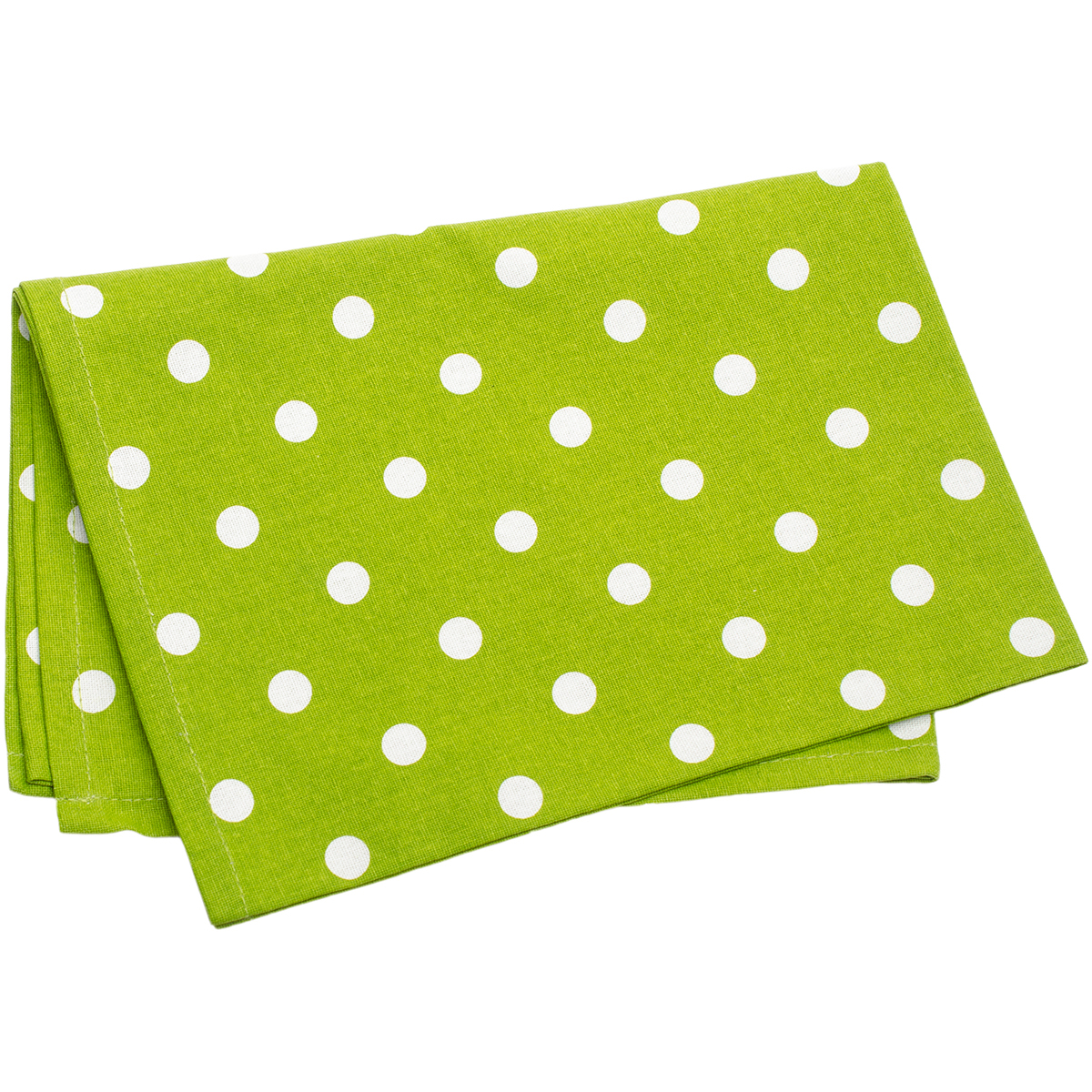 Dunroven House Polka Dot Printed Tea Towel 20"X28"Lime Green W/White Dots