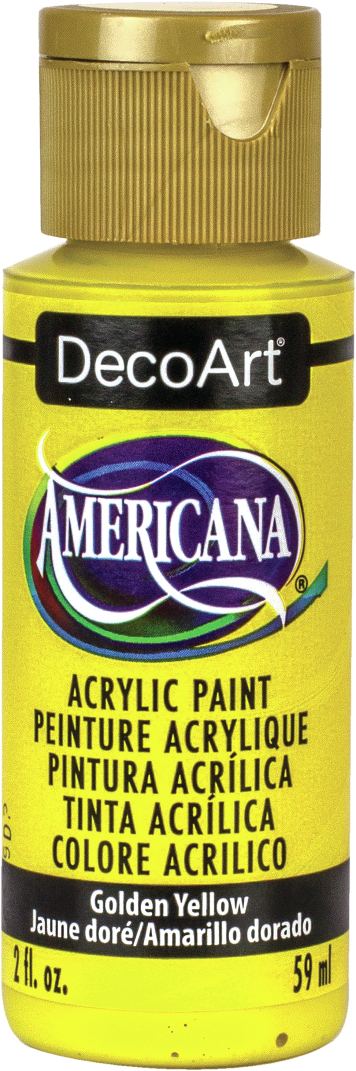Americana Acrylic Paint 2oz-Golden Yellow 766218116758 | eBay