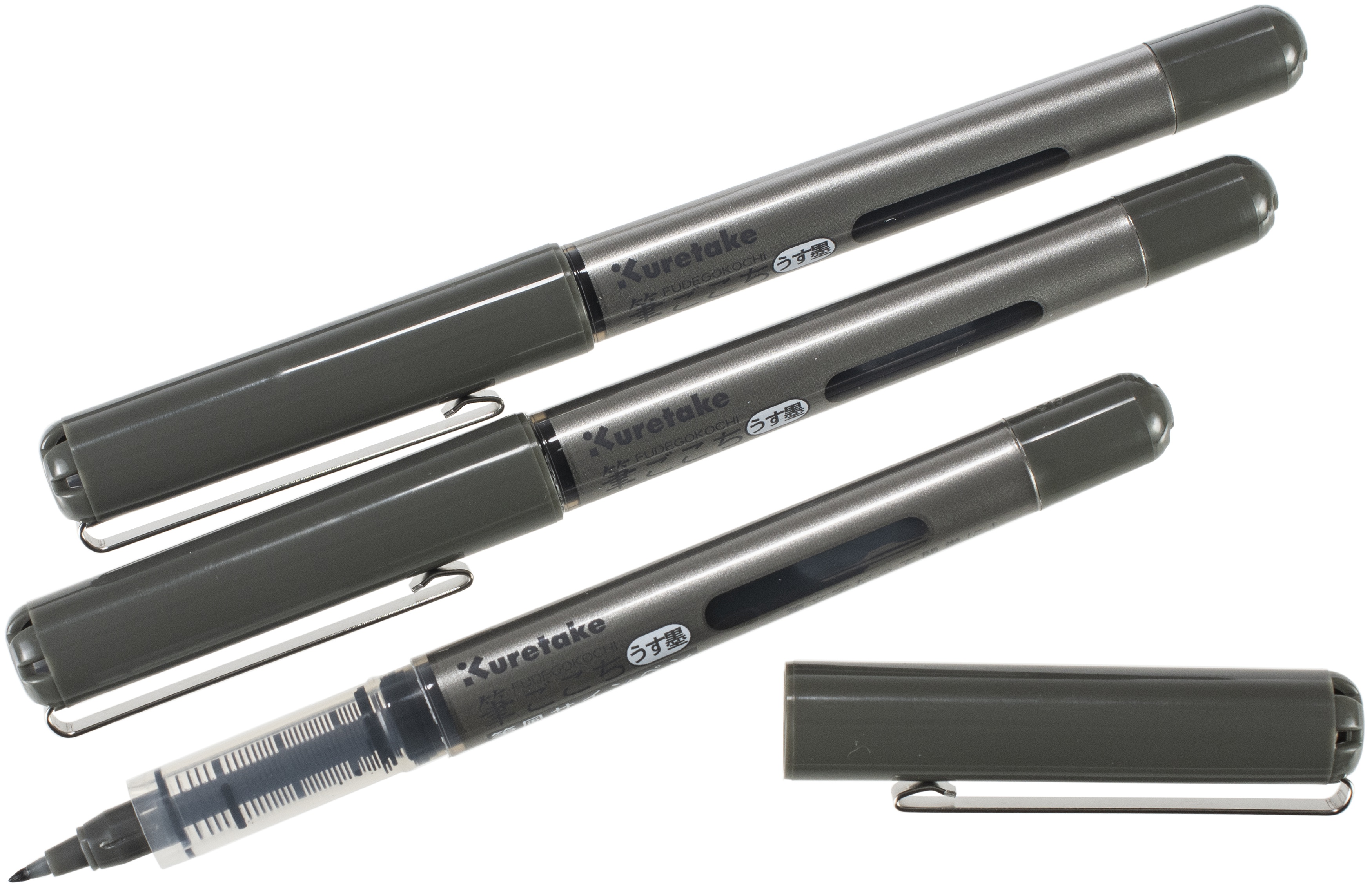 Kuretake Fudegokochi Pen Usuzumi 3/Pkg-Gray 847340038313 | eBay