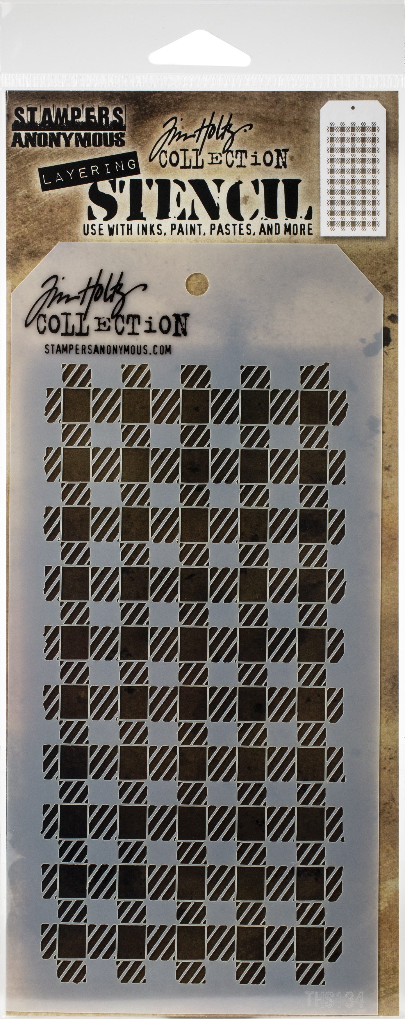 Stampers Anonymous Tim Holtz Layered Stencil 4.125"X8.5"Gingham