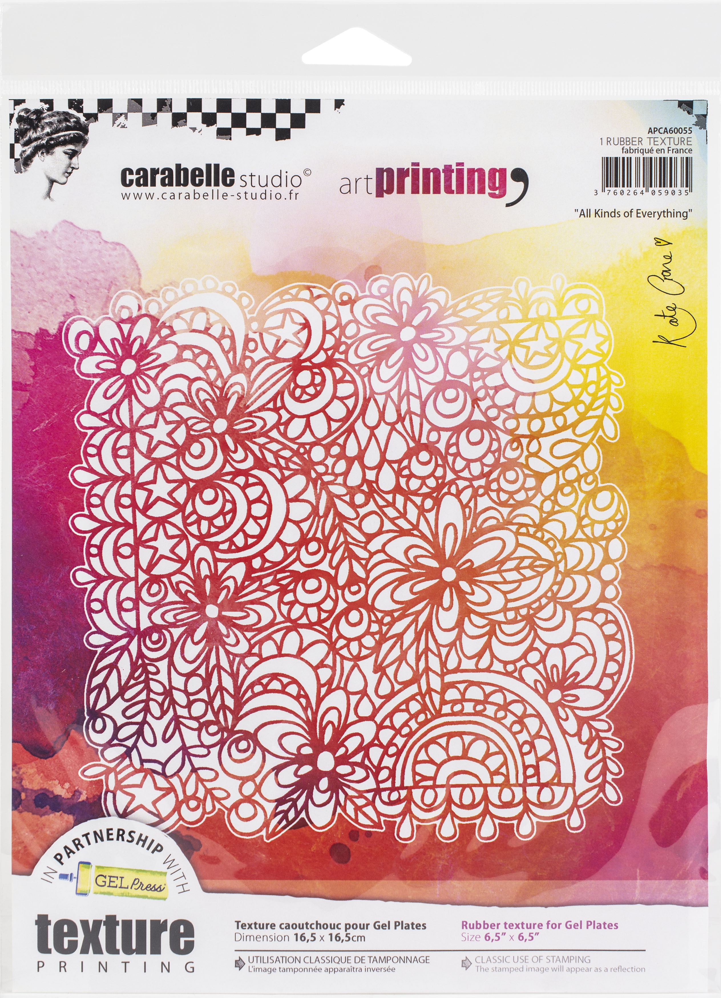 Carabelle Studio Scalloped Art Printing A6 Rubber Texture Plate Texture
