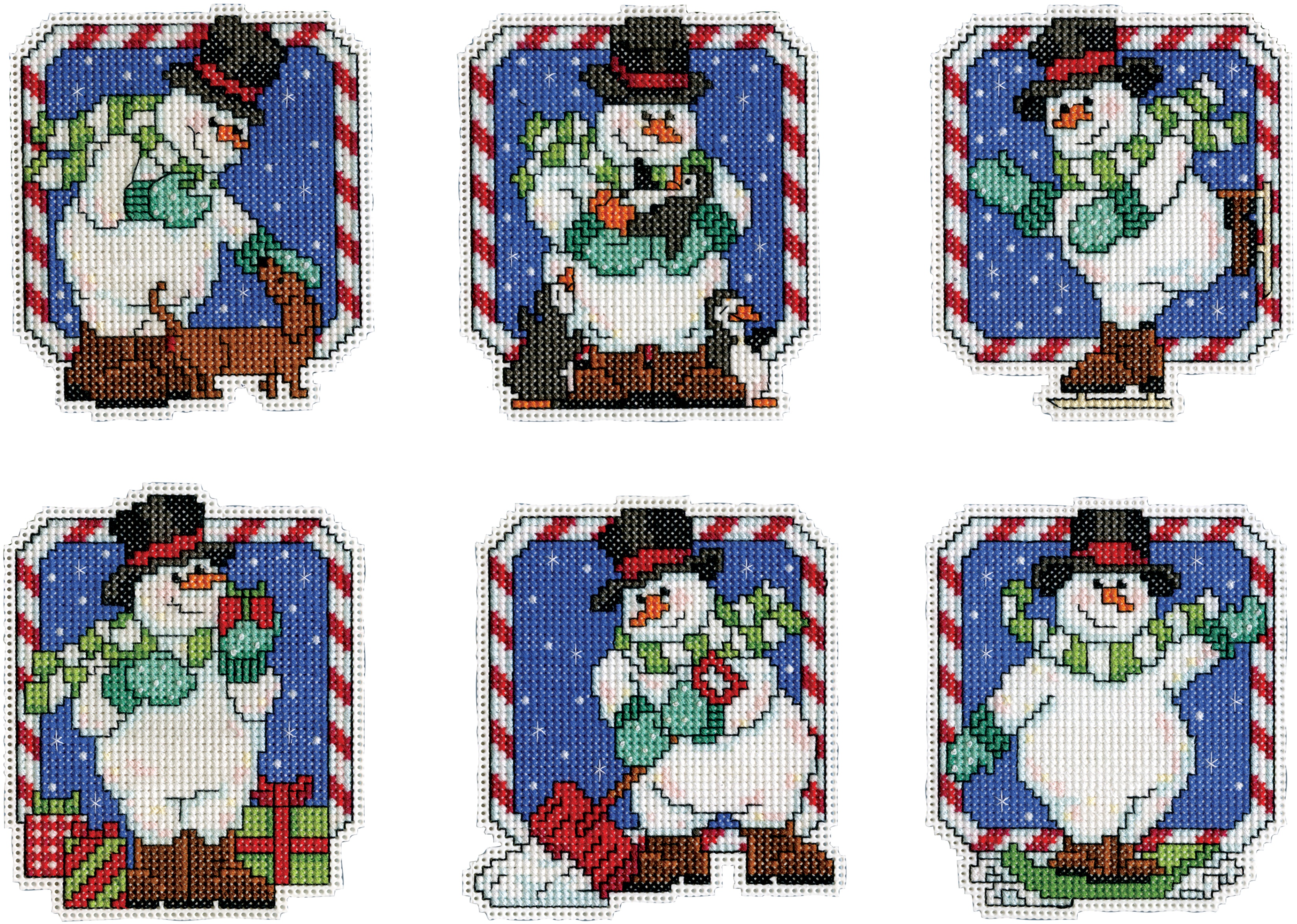 Design works 1689 cocoa snowmen схема