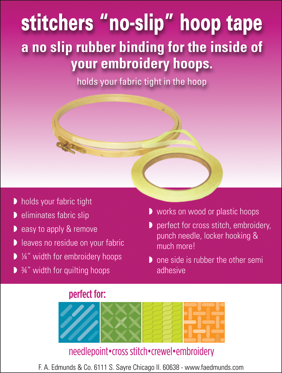Frank A. Edmunds Stitcher's NoSlip Hoop Tape .25"X9yd Frank A. Edmunds Stitcher's NoSlip Hoop Tape .25"X9yd