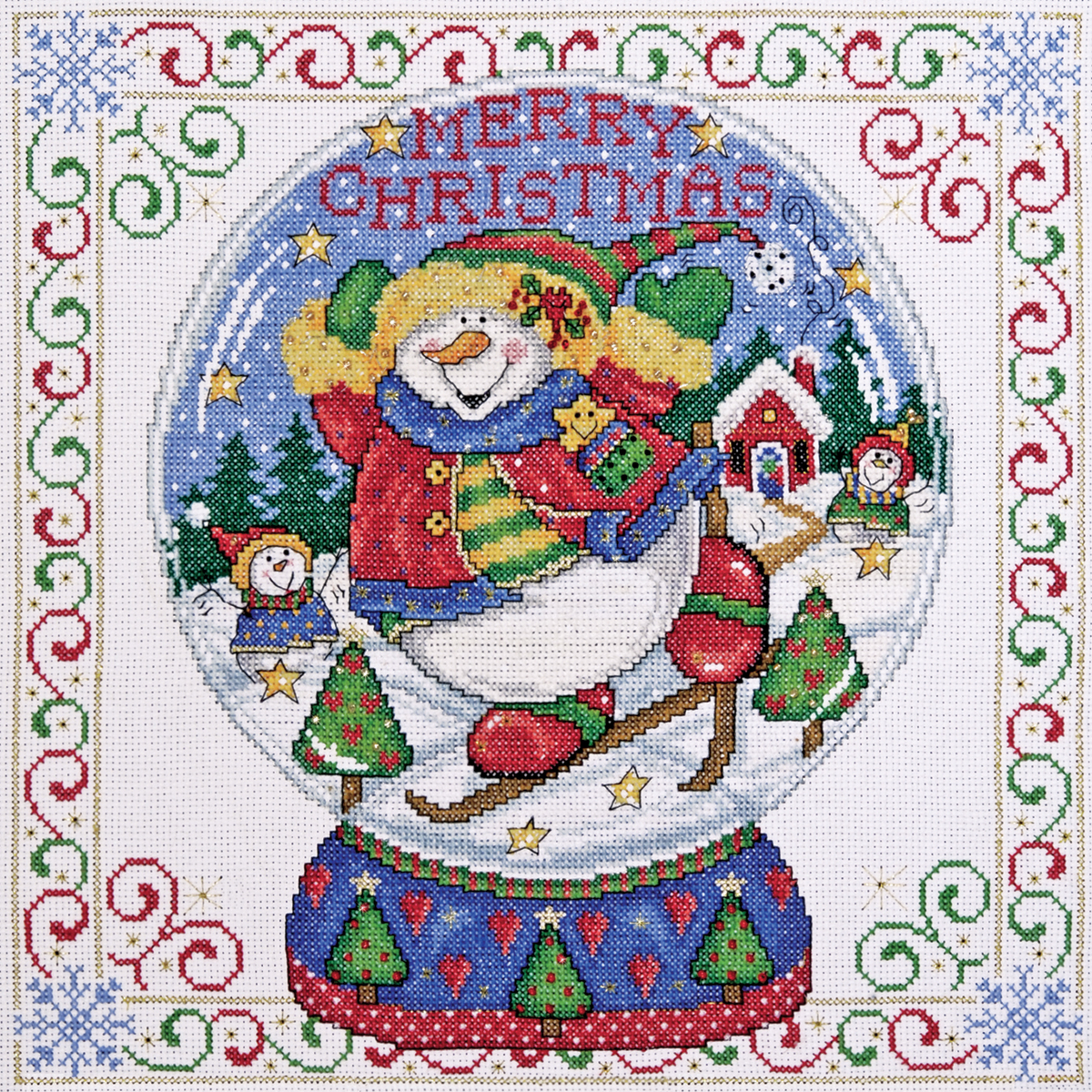 Design works 1689 cocoa snowmen схема