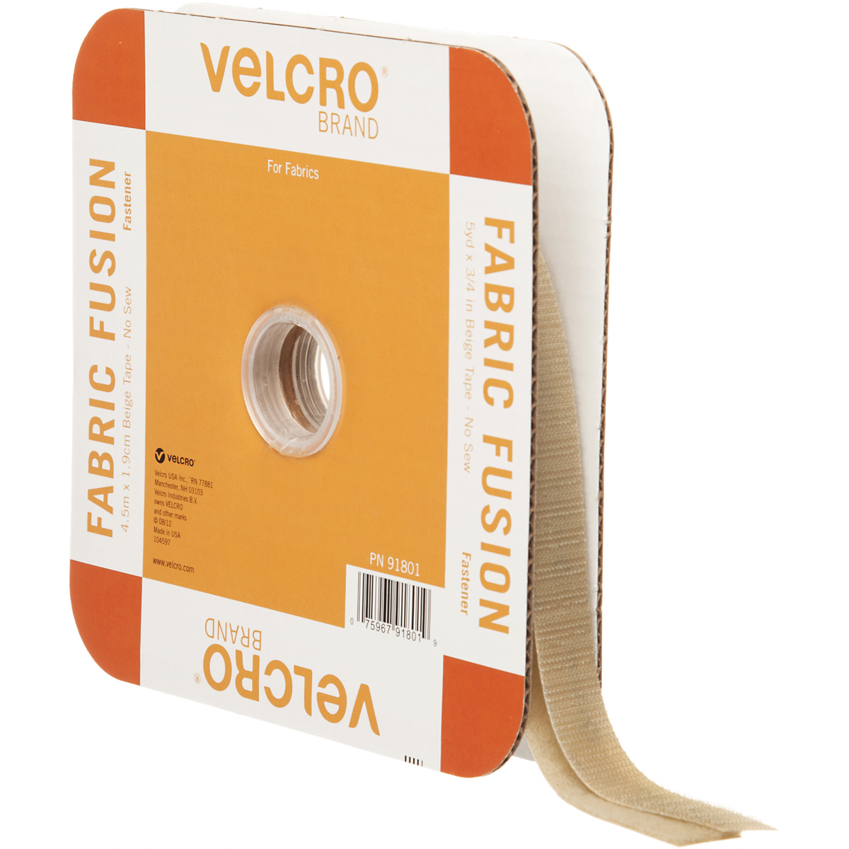 brand Fabric Fusion Tape 3//4X5-Black R VELCRO
