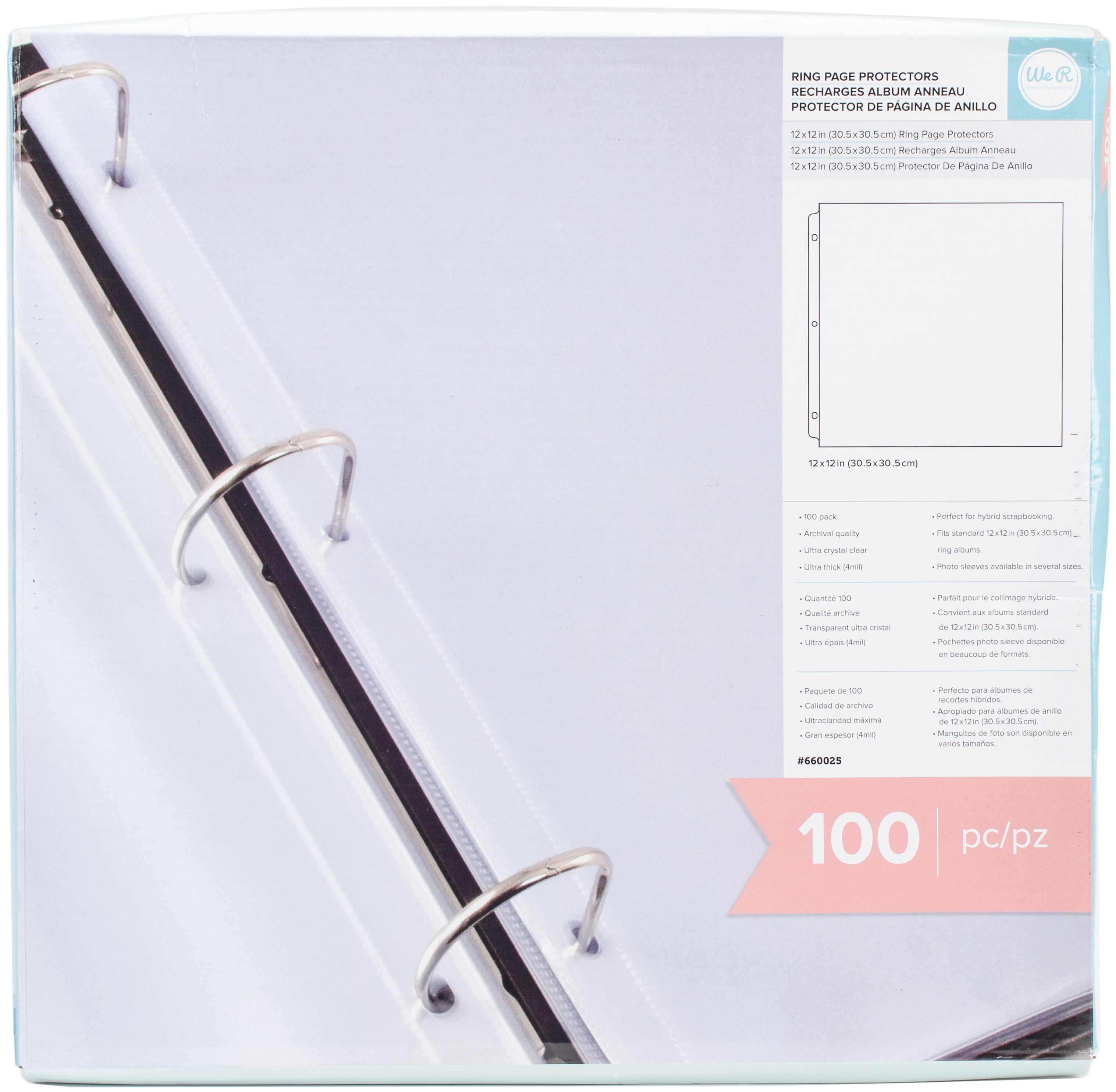 We R 3Ring Page Protectors 12"X12" 100Pkg We R 3Ring Page Protectors 12"X12" 100Pkg